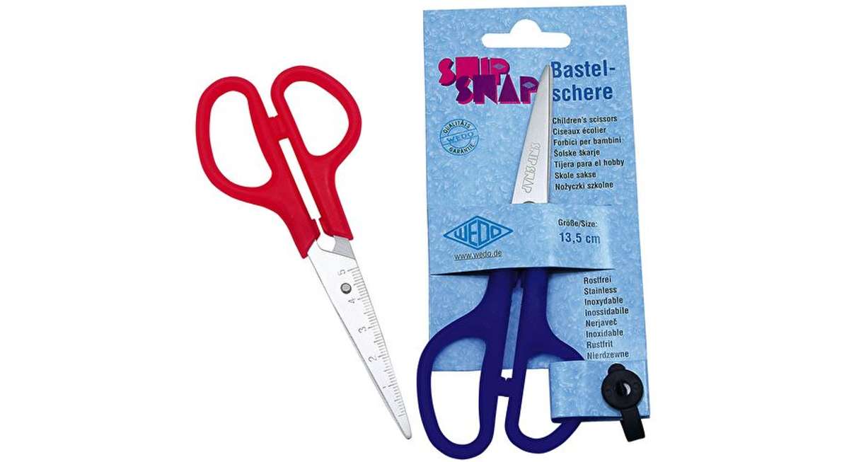 WEDO Bastelschere spitz f.sort, auf SB-Karte Snip Snap