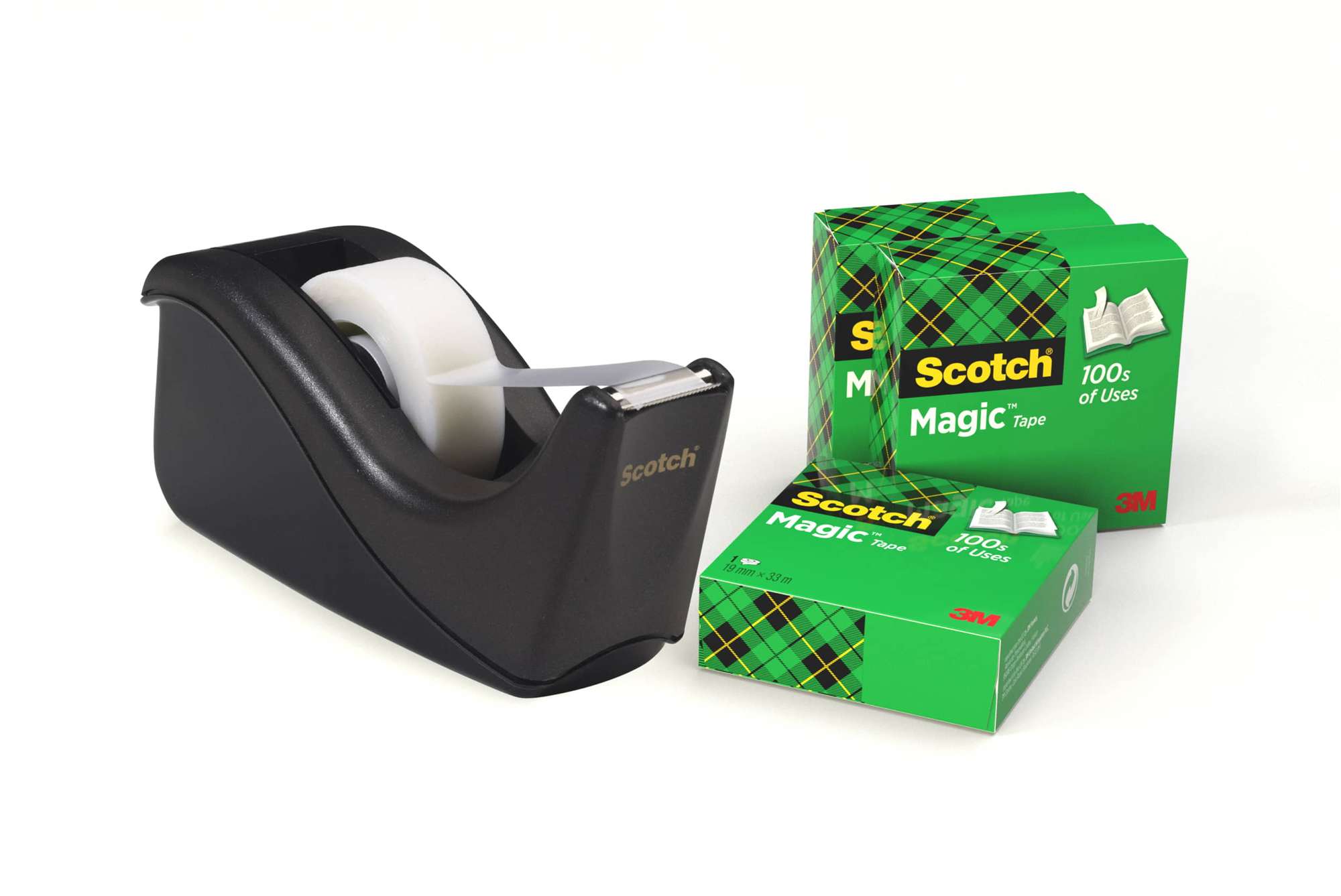 3M Scotch C60 Klebeband-Abroller, 33 m x 19 mm, schwarz