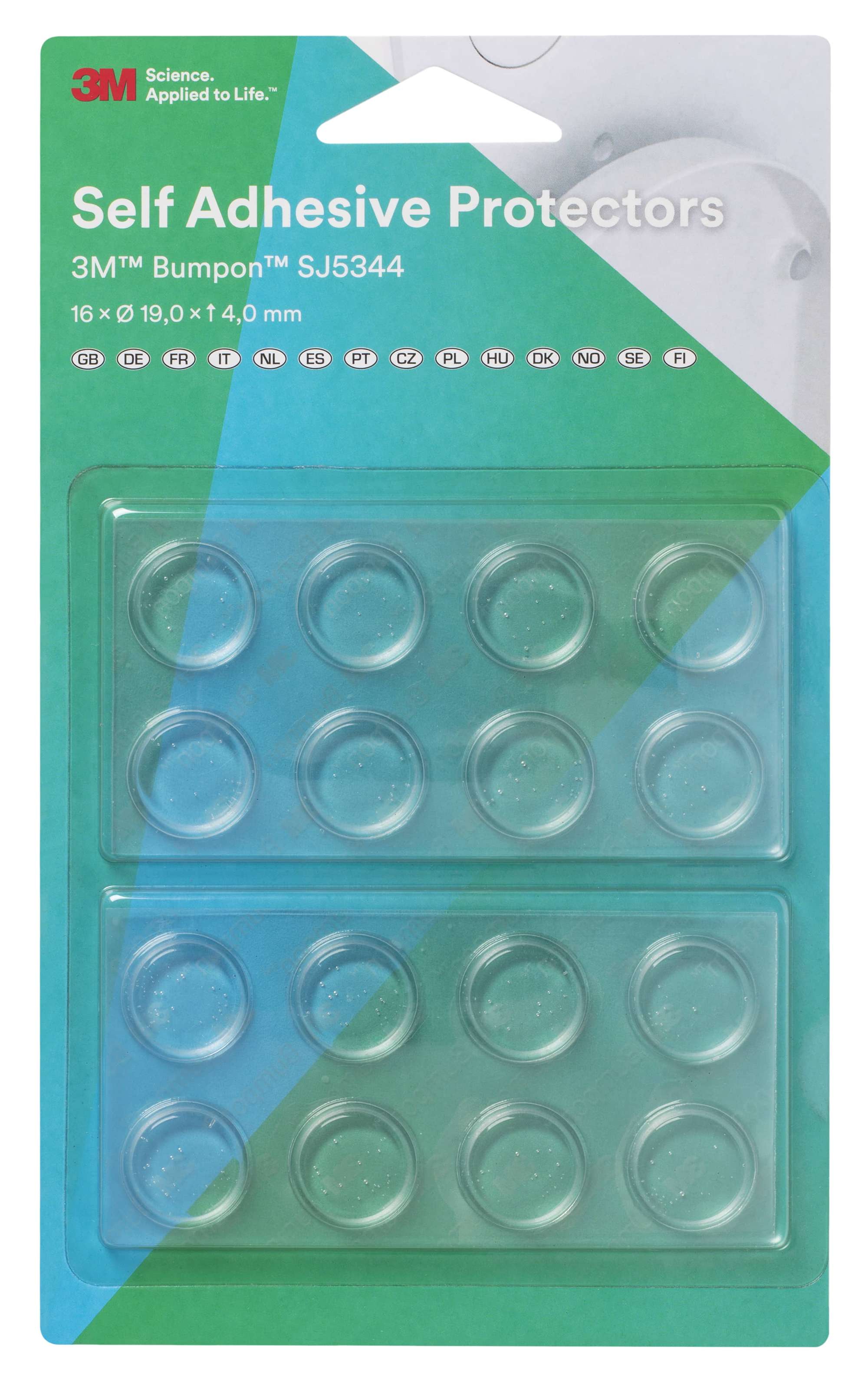 3M Bumpon SJ5344 Elastikpuffer, Transparent, 19,1 x 4,1 mm, Klebstoff Acrylat A-20