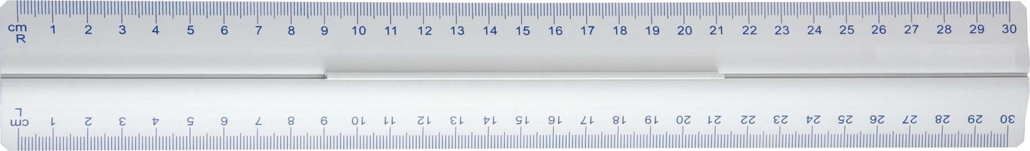 WEDO Lineal 30cm Alu mit Griff, f. Rechts- u. Linkshänder - P