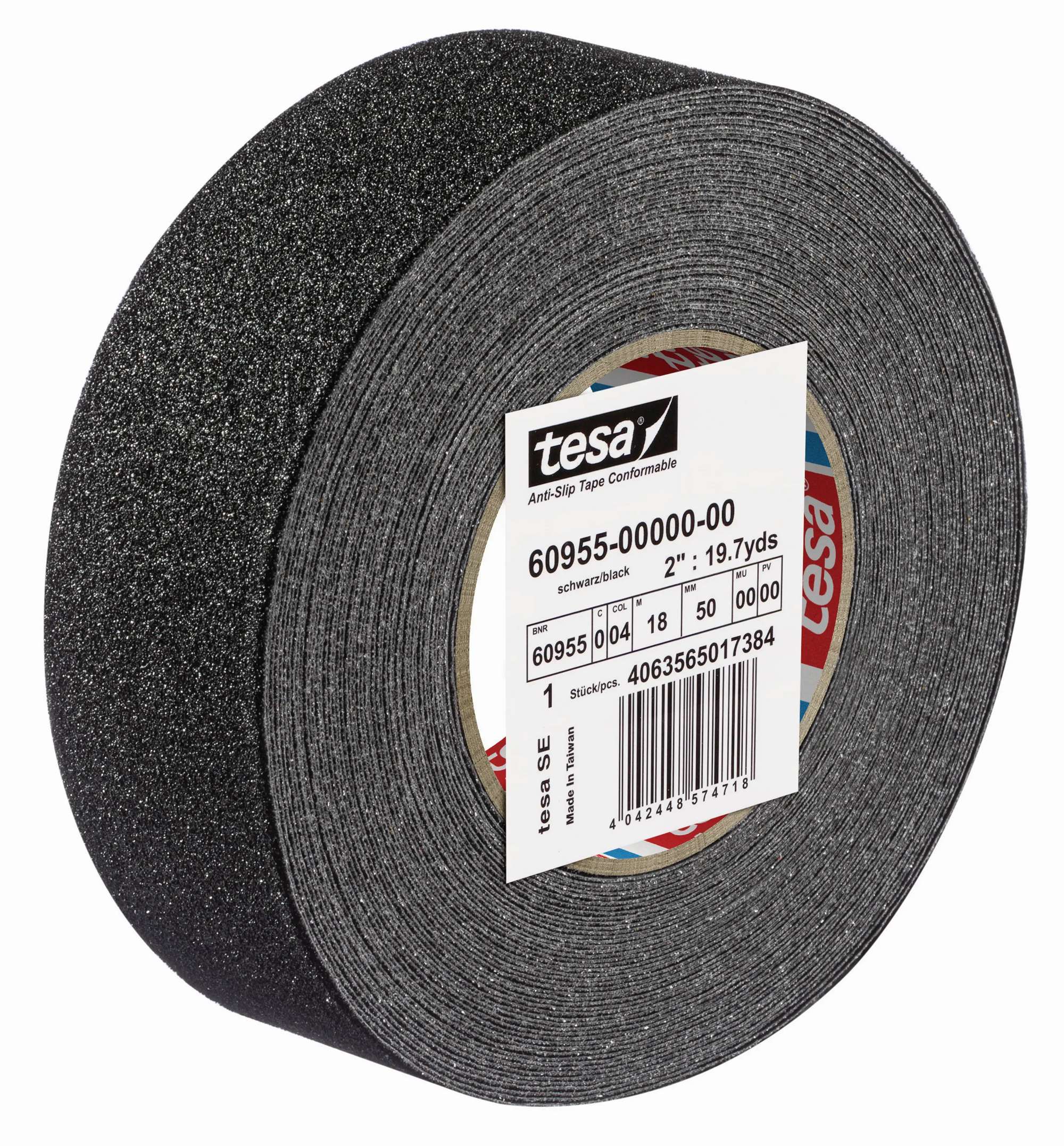 tesa 60955 Anti-Rutschband extrem flexibel, 18 m x 50 mm, schwarz