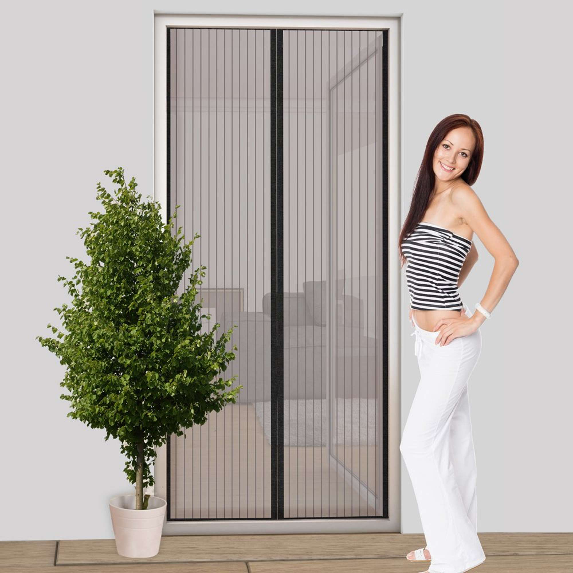 IS-A-Magnet-Tuervorhang Basic, Polyester 100 x 220 cm anthrazit