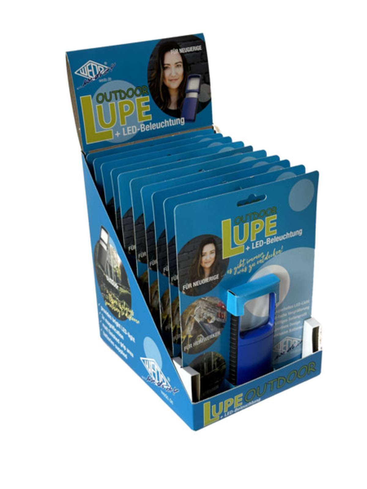 WEDO Lupe Outdoor eckig SB, 10 Stück im Display f.sort.
