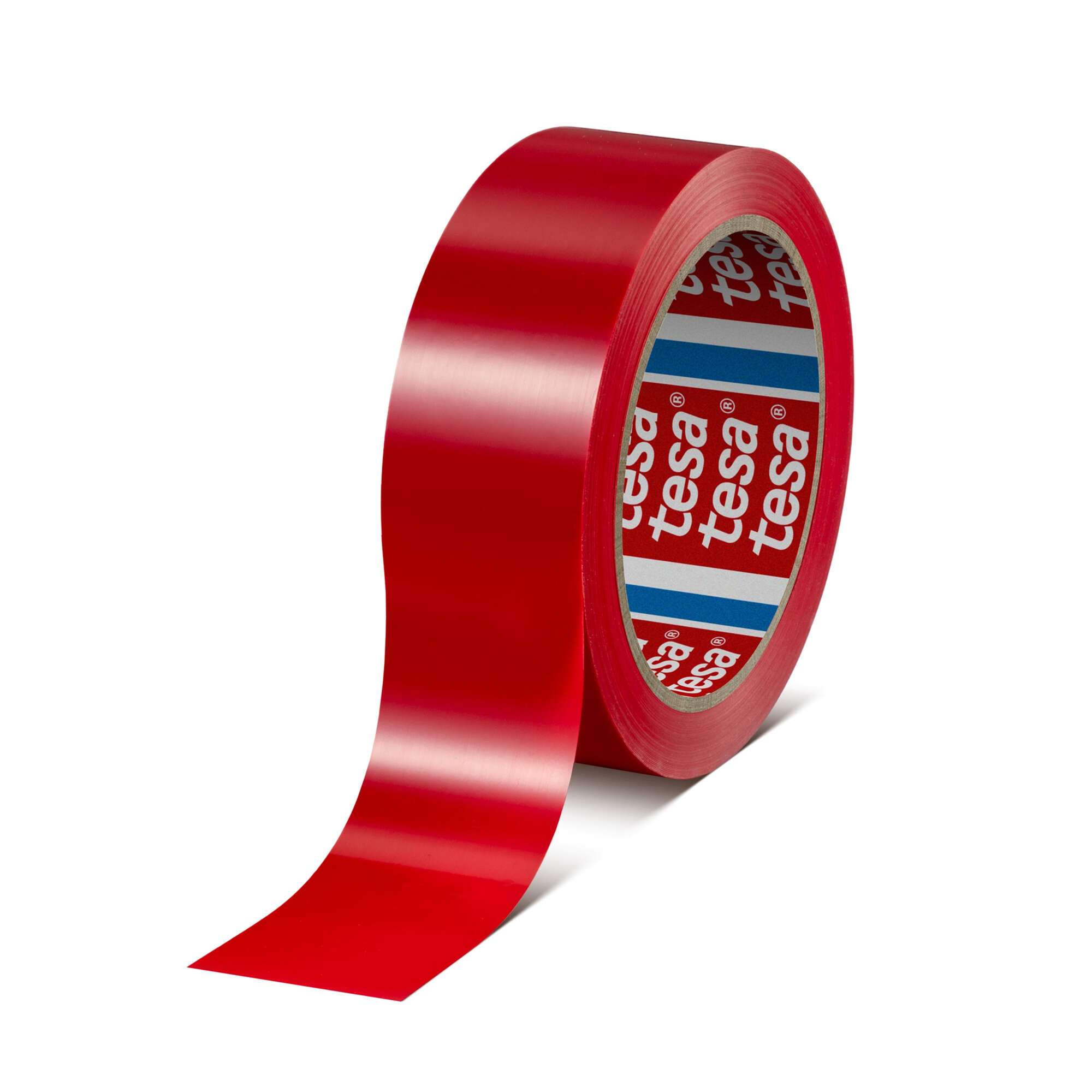 tesa 60428 Premium PVC Abdeck- und Oberflaechenschutzband, 66 m x 38 mm, rot-transparent