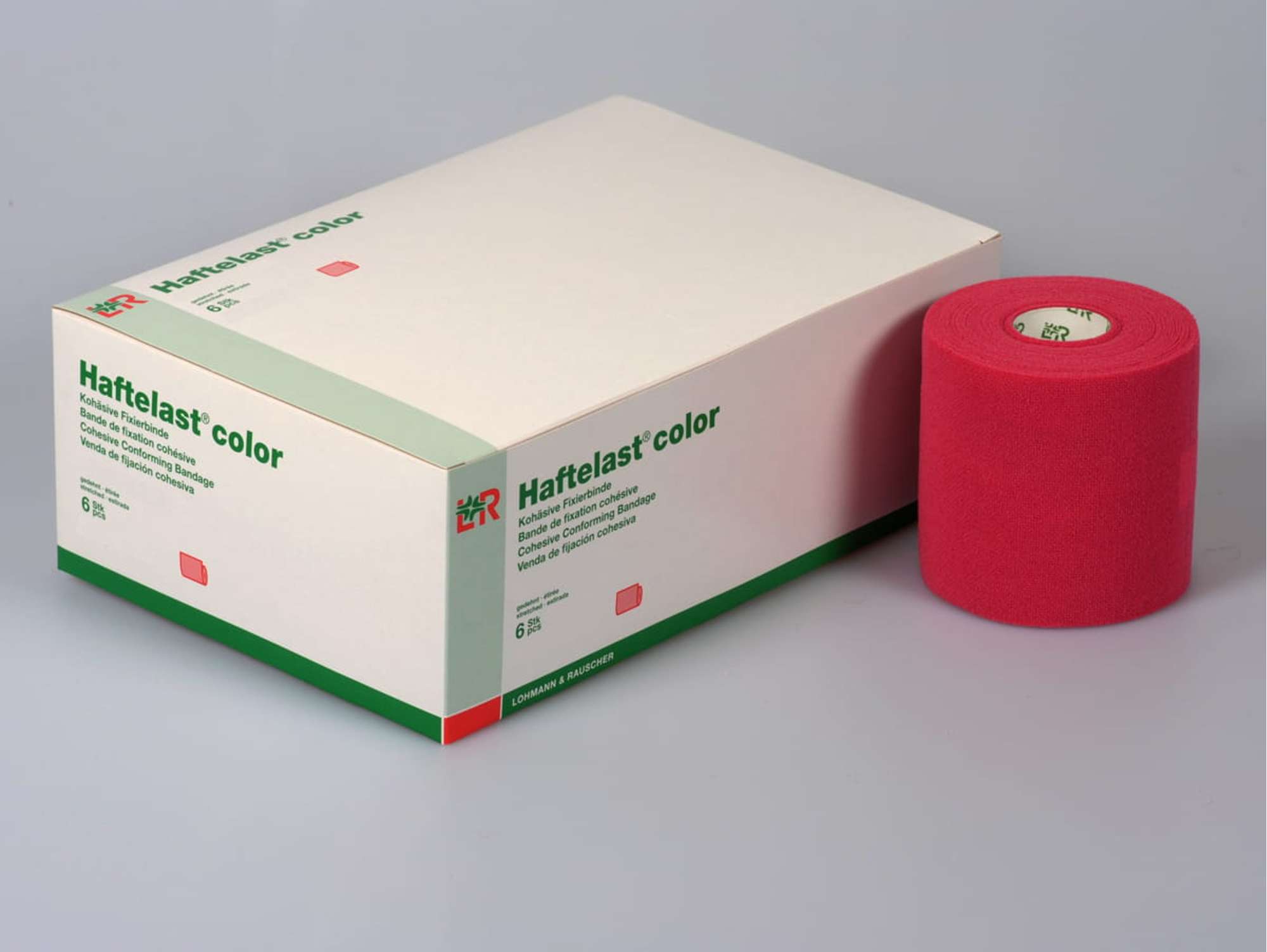Haftelast Kohaesive Fixierbinde, 4 m x 4 cm, rot