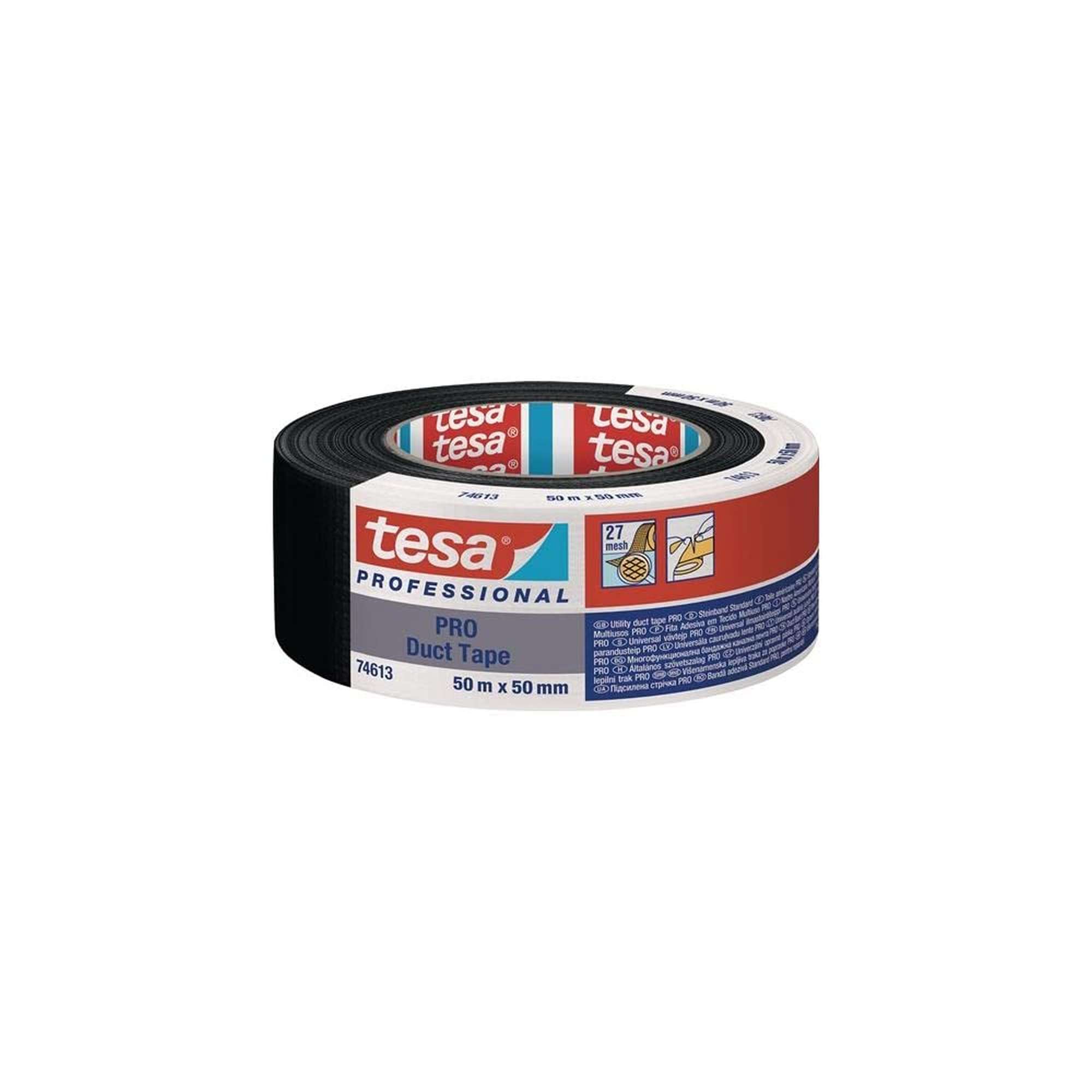 tesa 74613 ECO PRO Gewebeband, 50 m x 50 mm, schwarz
