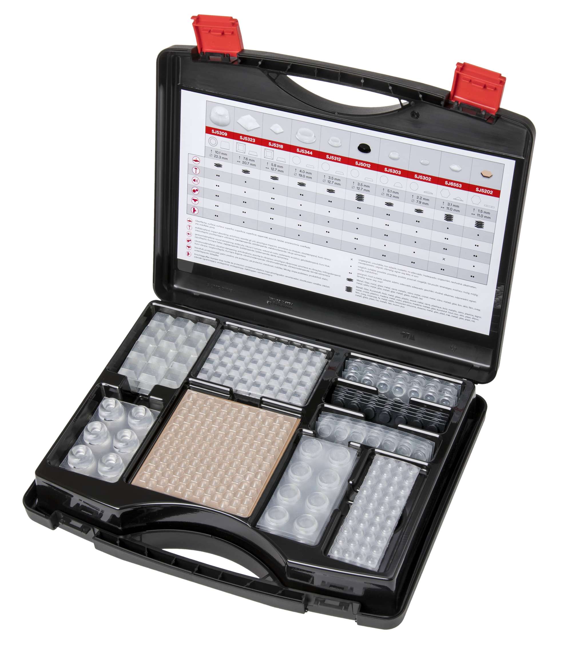 3M Bumpon Set 017 Elastikpuffer, Koffer mit mehr als 700 Stueck, transparent und schwarz