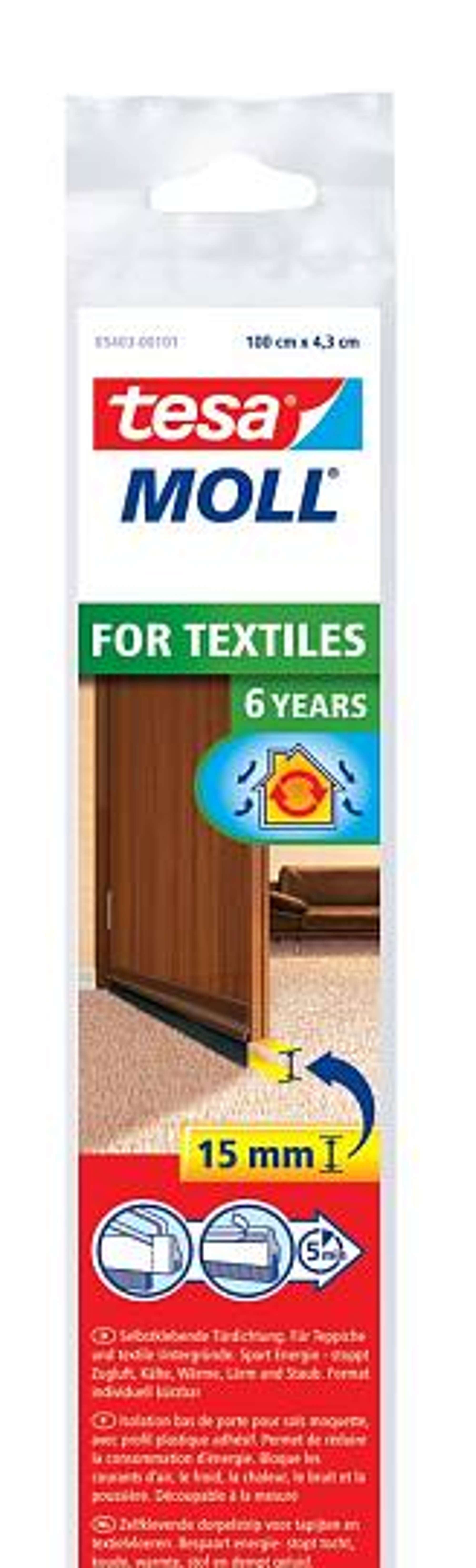 tesamoll 05403 STANDARD Tuerdichtschiene fuer Textilboeden 1m : 43mm