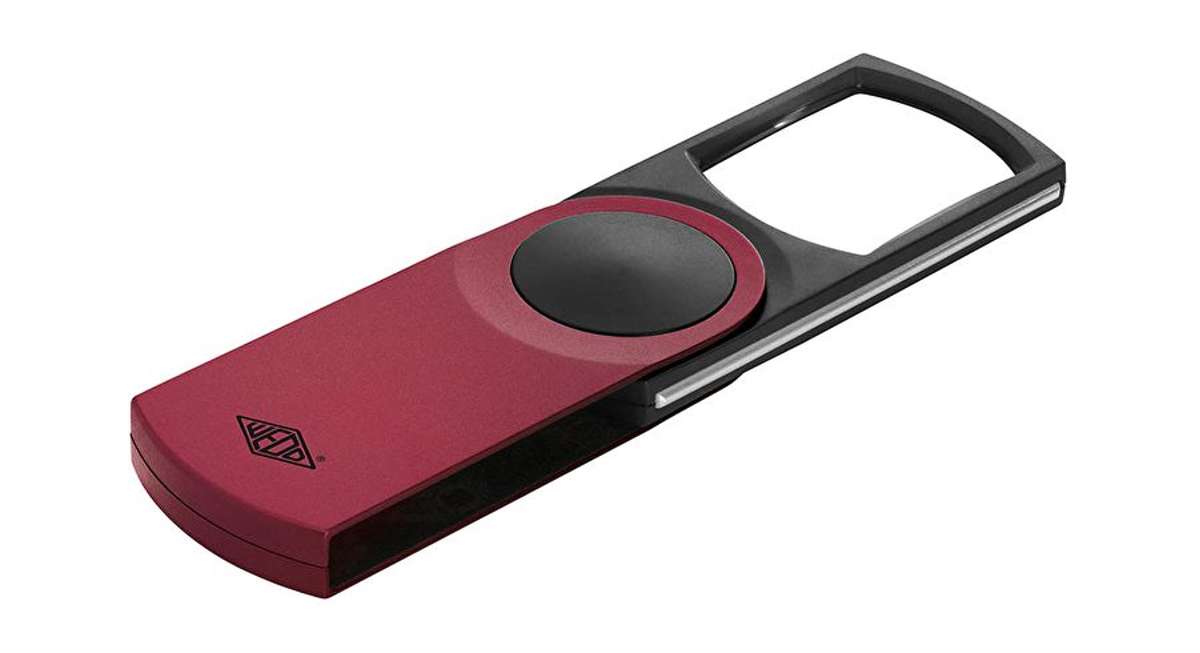 WEDO Lupe eckig beleuchtet rt, incl. Batterien Swing it lose