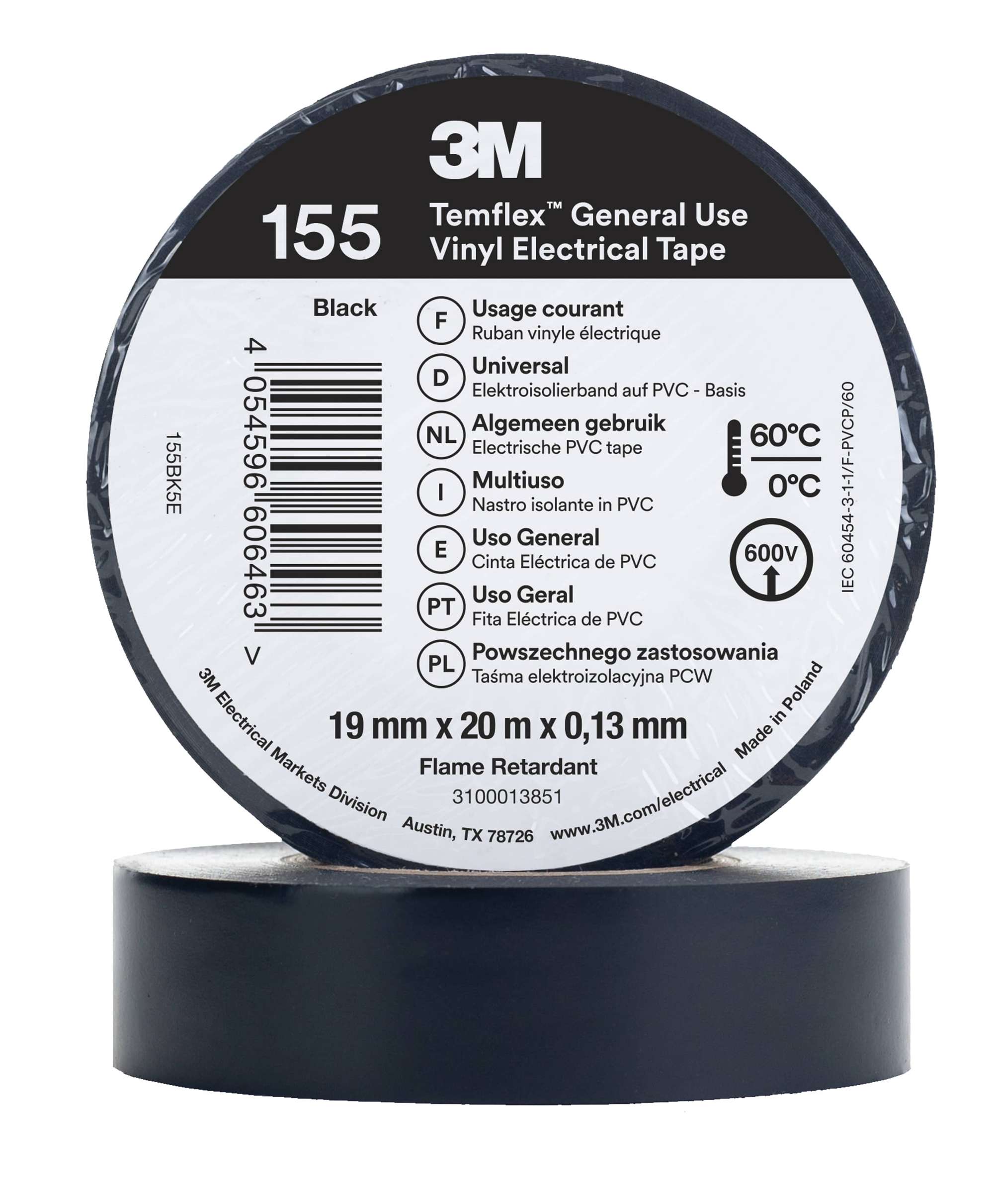 3M Temflex 155 Vinyl Elektro-Isolierband