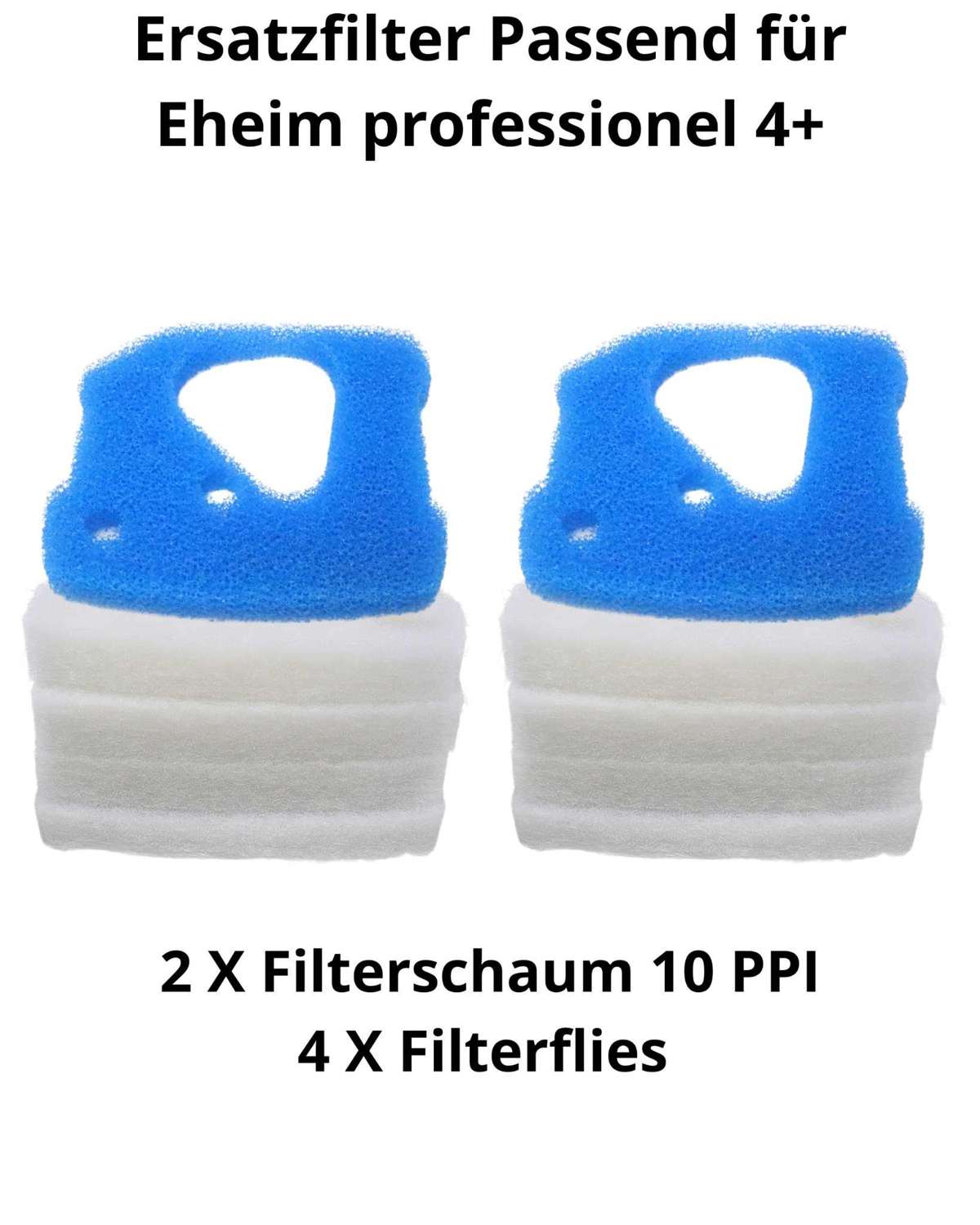 gws Ersatzfilterset für Eheim 4+ Aquarium Außenfilter Inhalt: 8 x Filtervlies + 2 x Stanzteil Blau 10 PPI