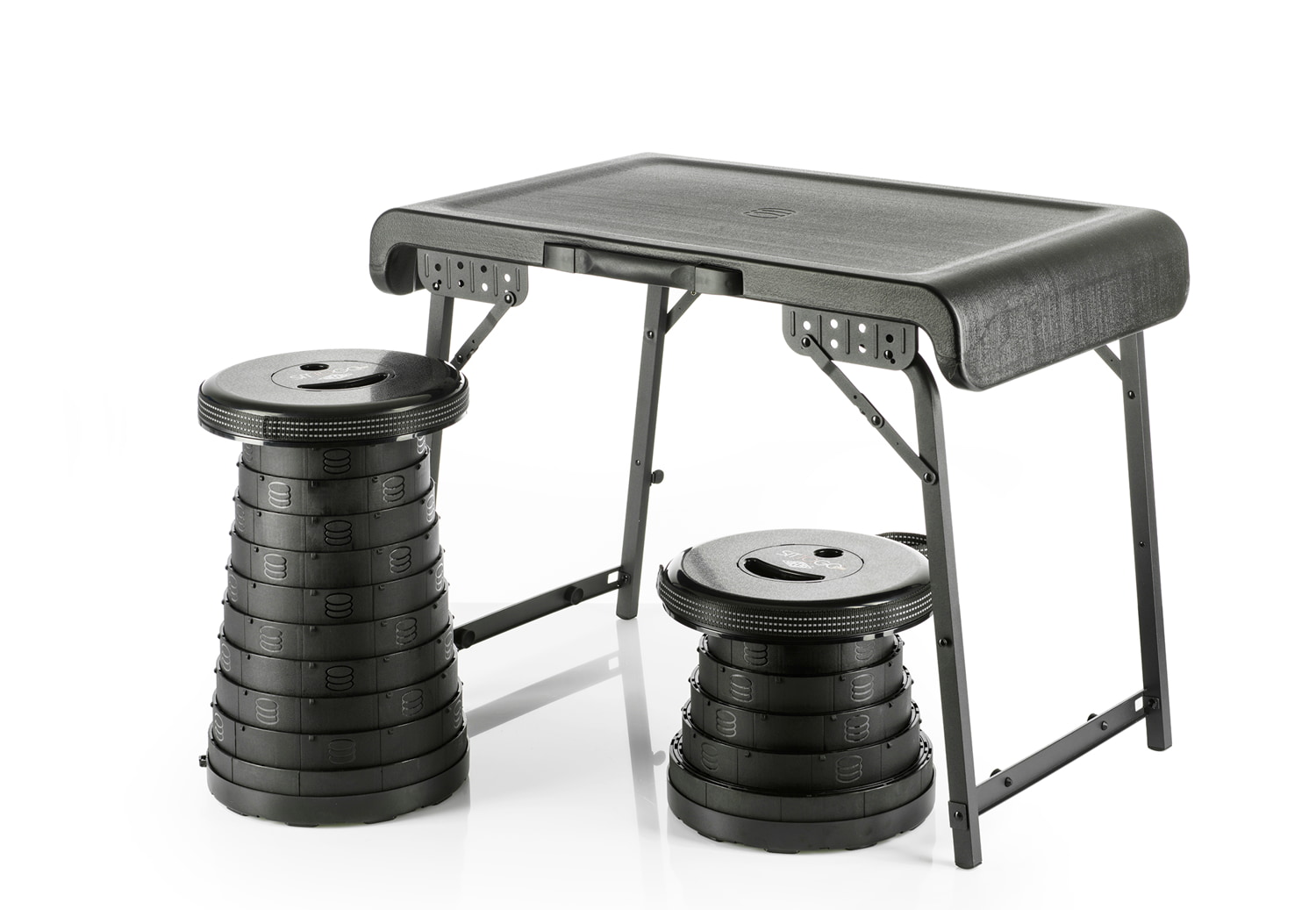 WEDO Camping Set sw 1 Tisch und, 2 Teleskophocker Sittogo NXT