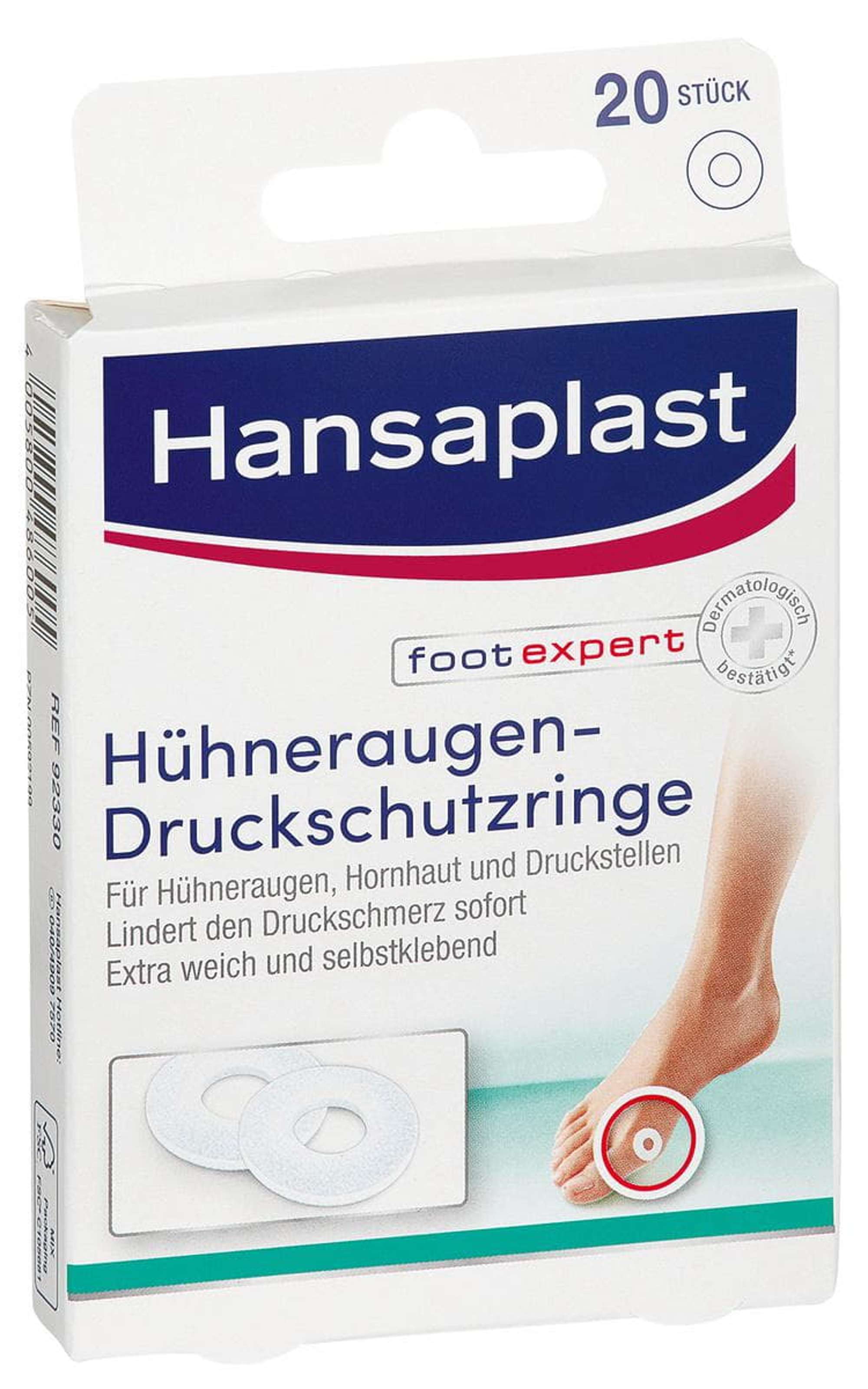 Hansaplast Huehneraugen-Druckschutzringe, 20 Stueck: Ø 2,2 cm