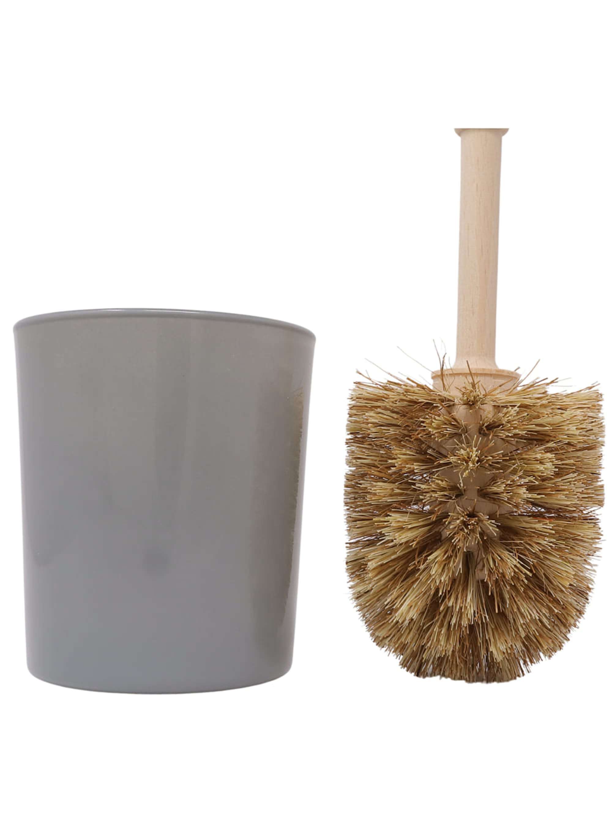 Waldkraft WC- Buerste aus Buchenholz, Kokos- / Fibre-Besatz, Kokos, graues Glas