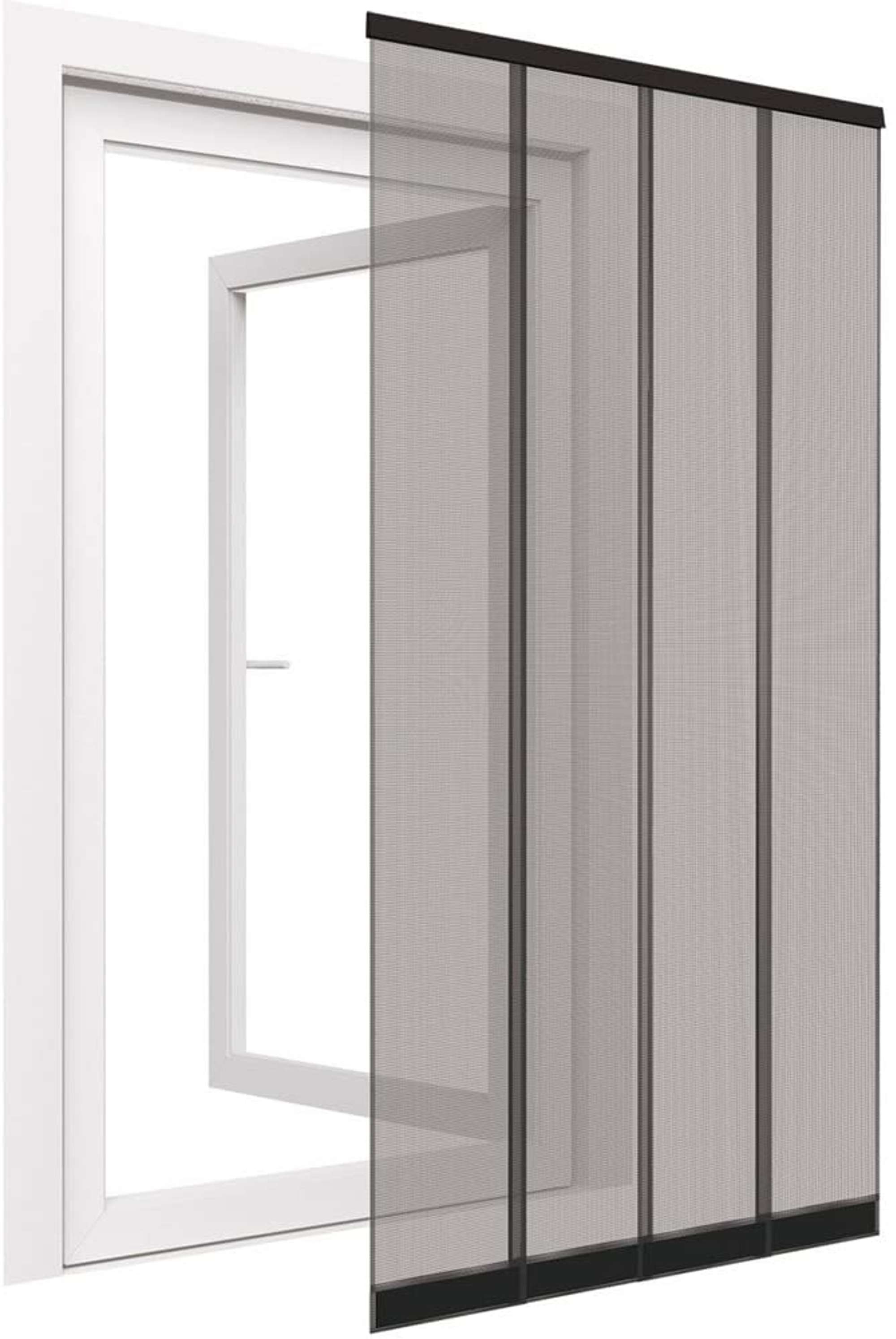 IS-A-PVC-Lamellenvorhang Polyester 100 x 220 cm anthrazit, Klemmleiste 2-tlg.