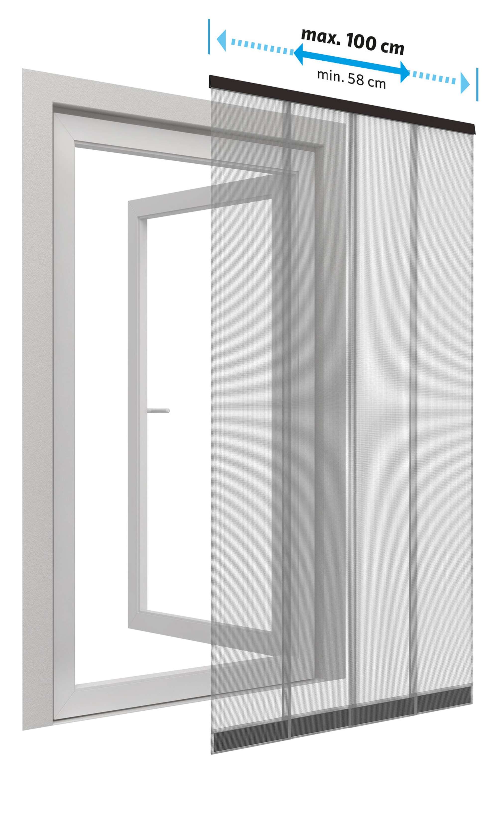 IS-PVC-Teleskop-Lamellenvorhang Polyester 100 x 220 cm anthrazit