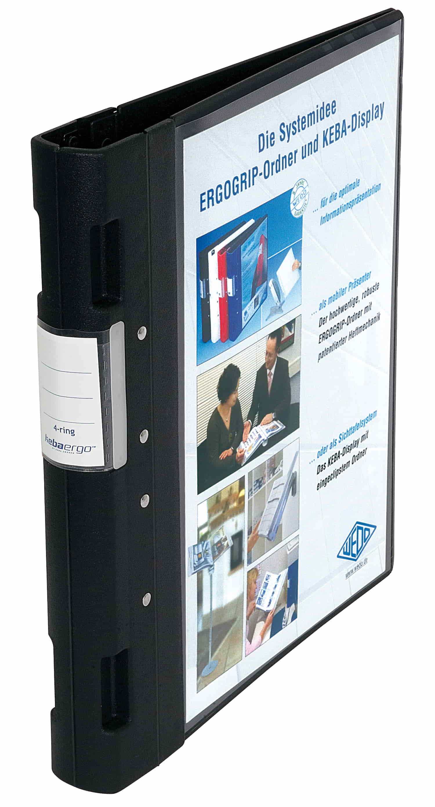 WEDO Ordner A4 4 Ringe 38mm sw, Ergogrip Kunststoff - P