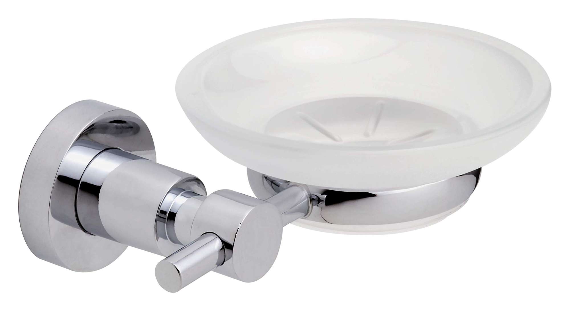 tesa LOXX Seifenablage ohne Bohren, verchromt, satiniertes Glas