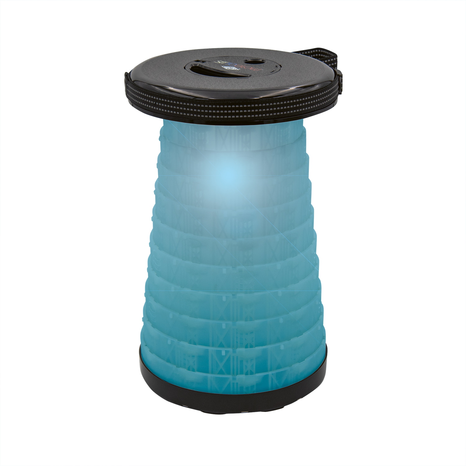 WEDO Teleskophocker mit LED sw, ohne Batterien SITTOGLOW