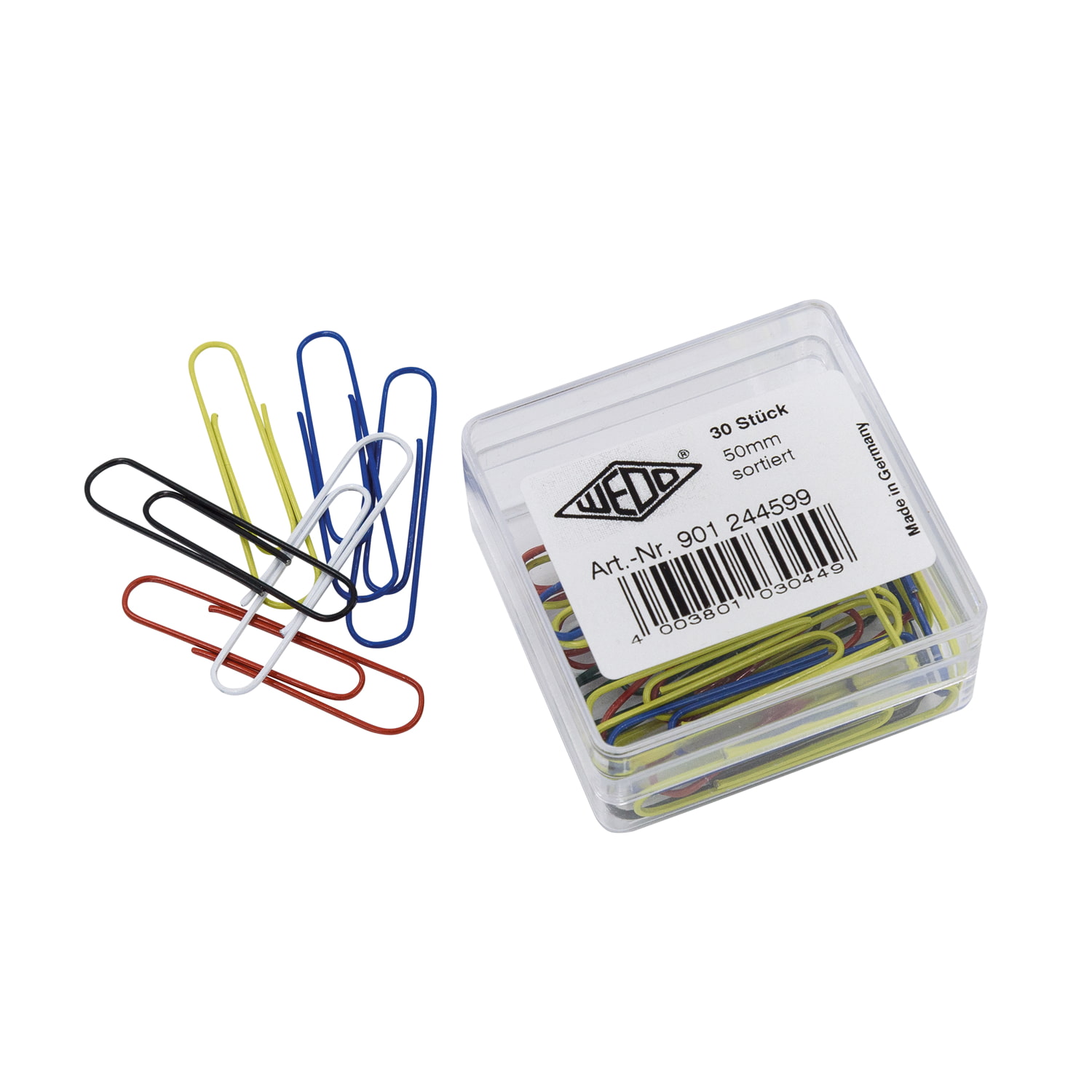 WEDO Büroklammer 50mm f.sort, 30 St. metall ummantelt