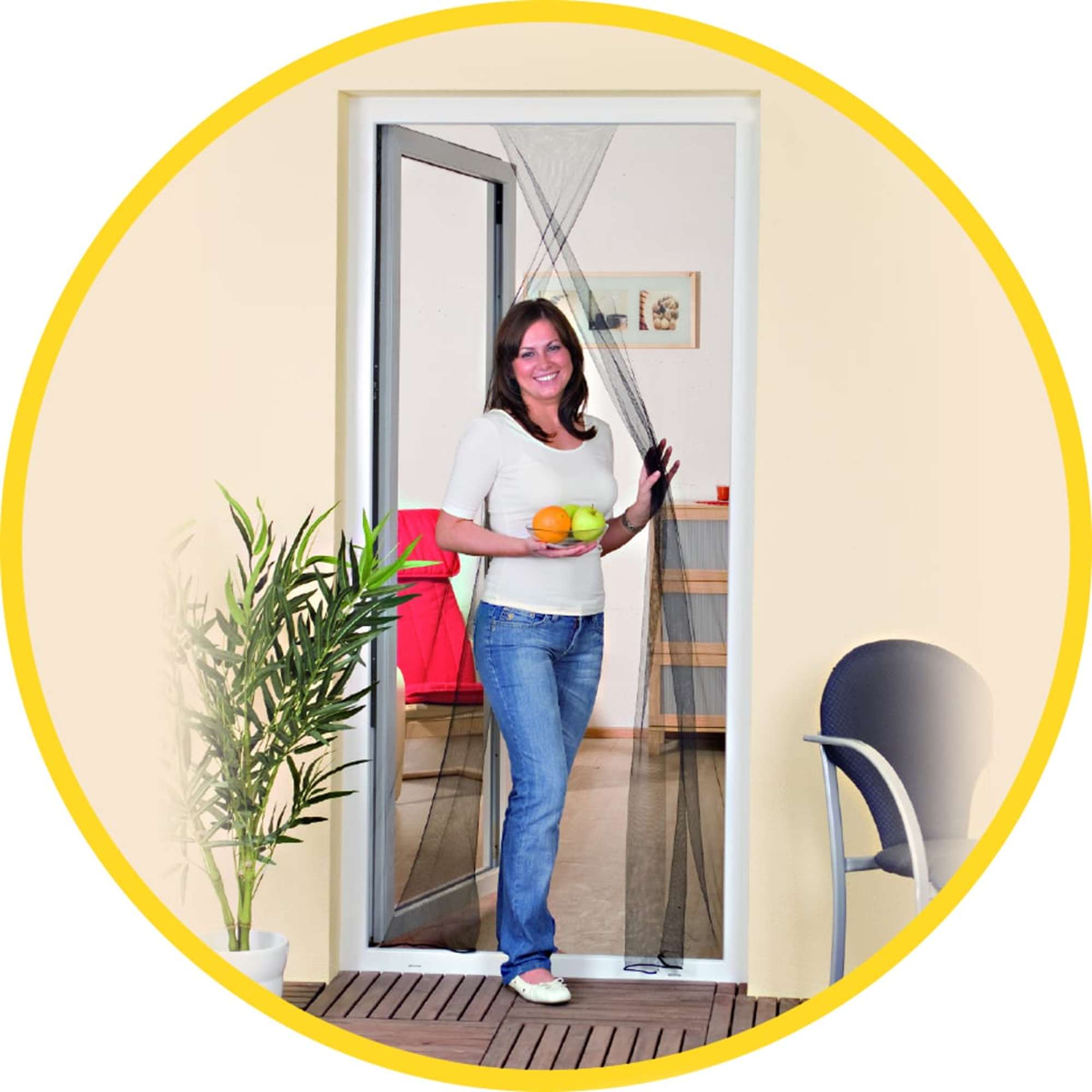 IS-A-Gitter-Tuer 110 x 210 cm anthrazit mit Klettband