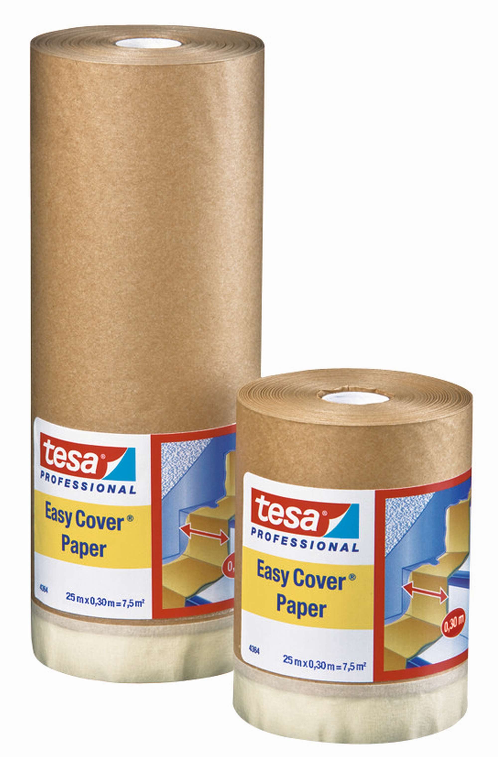 tesa Easy Cover 4364 Papier 2-in-1: Malerband mit Abdeckpapier
