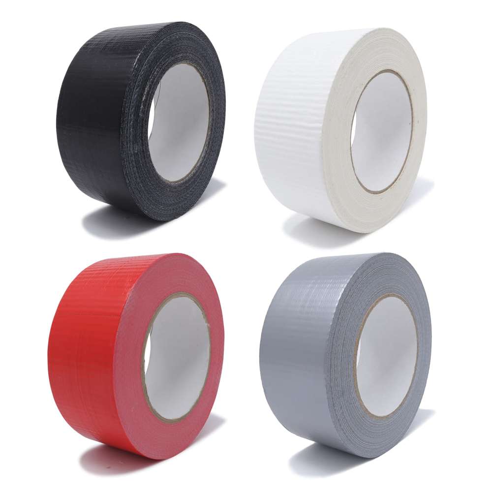 4 Rollen Gewebeband, 50 m x 50 mm, rot, weiss, grau, schwarz