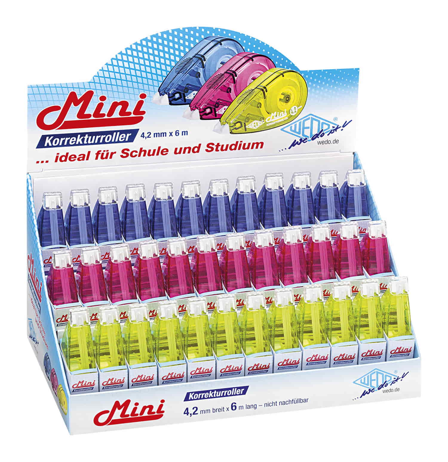 WEDO Korrekturroller Mini, f. sortiert 4,2mm 6 Meter