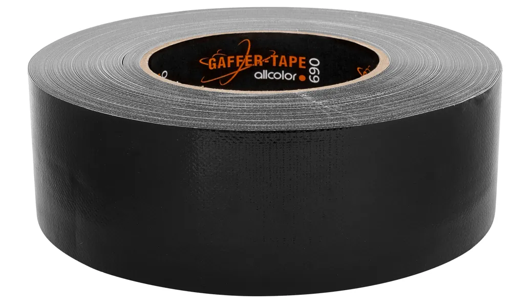 Gaffer-Tape 690 Gewebeklebeband, sehr hohe Anfangshaftung, 50 m x 100 mm, schwarz