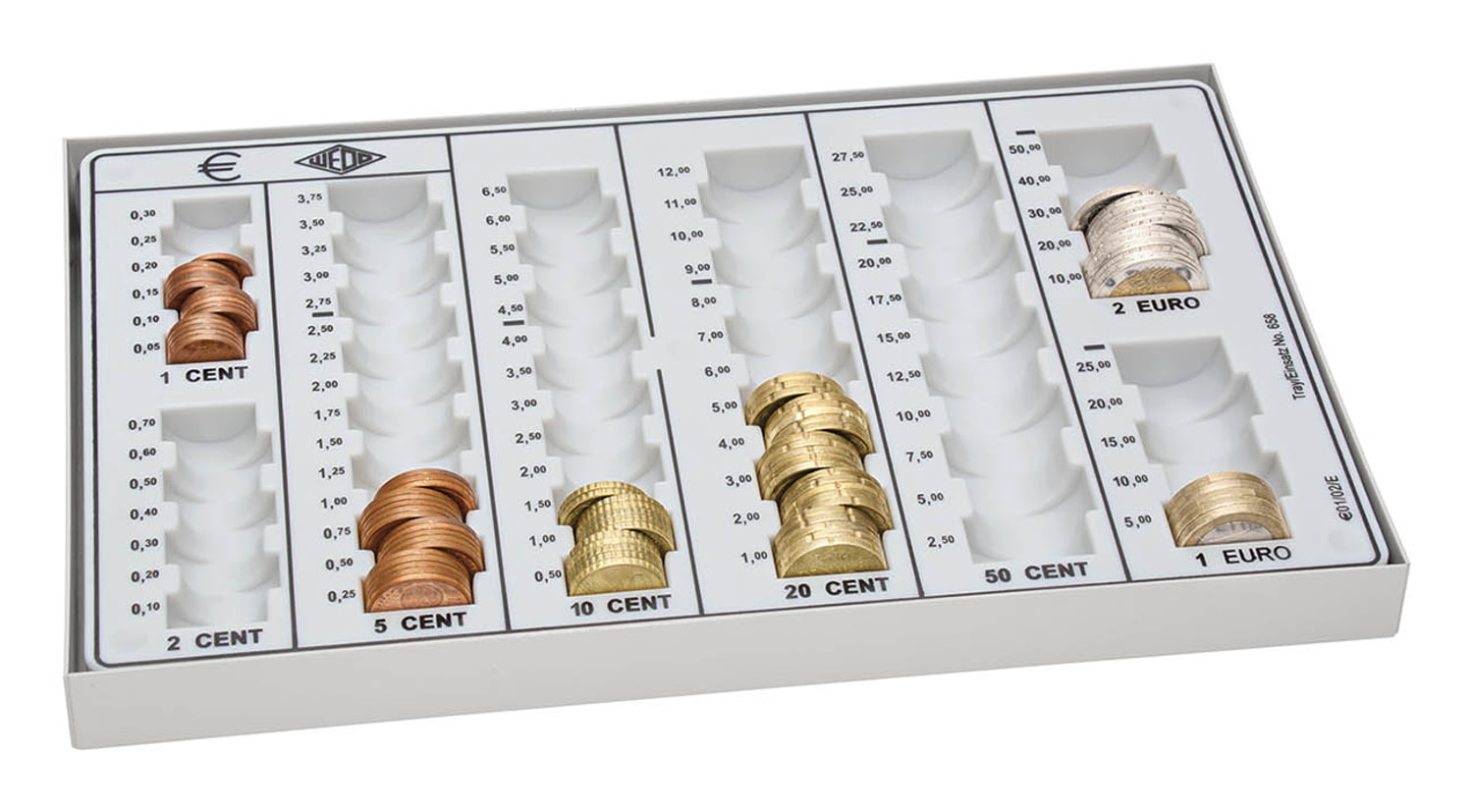 WEDO Geld Zählbrett lgrau, 268x165x35mm Metallboden