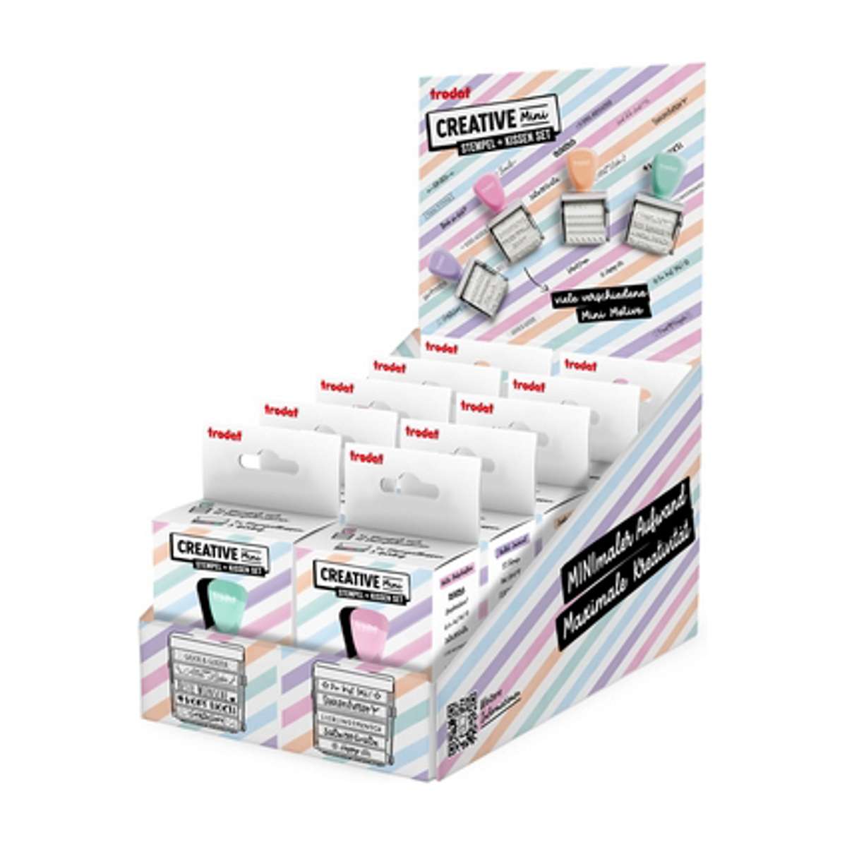 WEDO Creative Mini Display 10er, f.sort grün, rosa, creme, lila