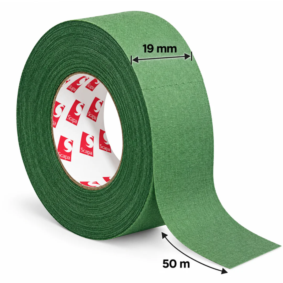 Scapa 3302 Unbeschichtetes Allzweck‐Gewebeklebeband, 19 mm x 50 m, grün