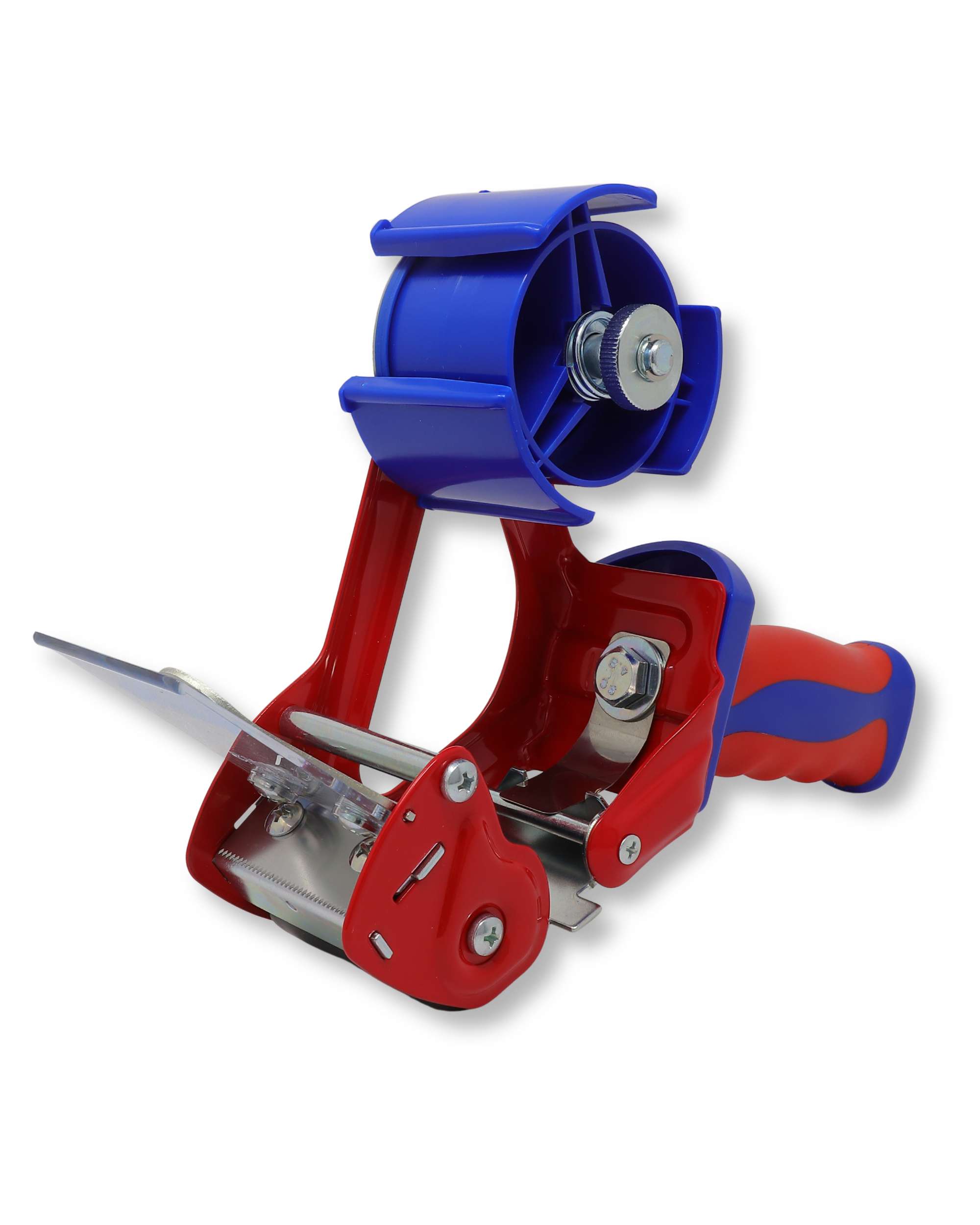 gws Packband Industrie Abroller in Rot-Blau, qualitativer Paketbandroller, fuer Rollen bis 66 m x 50 mm
