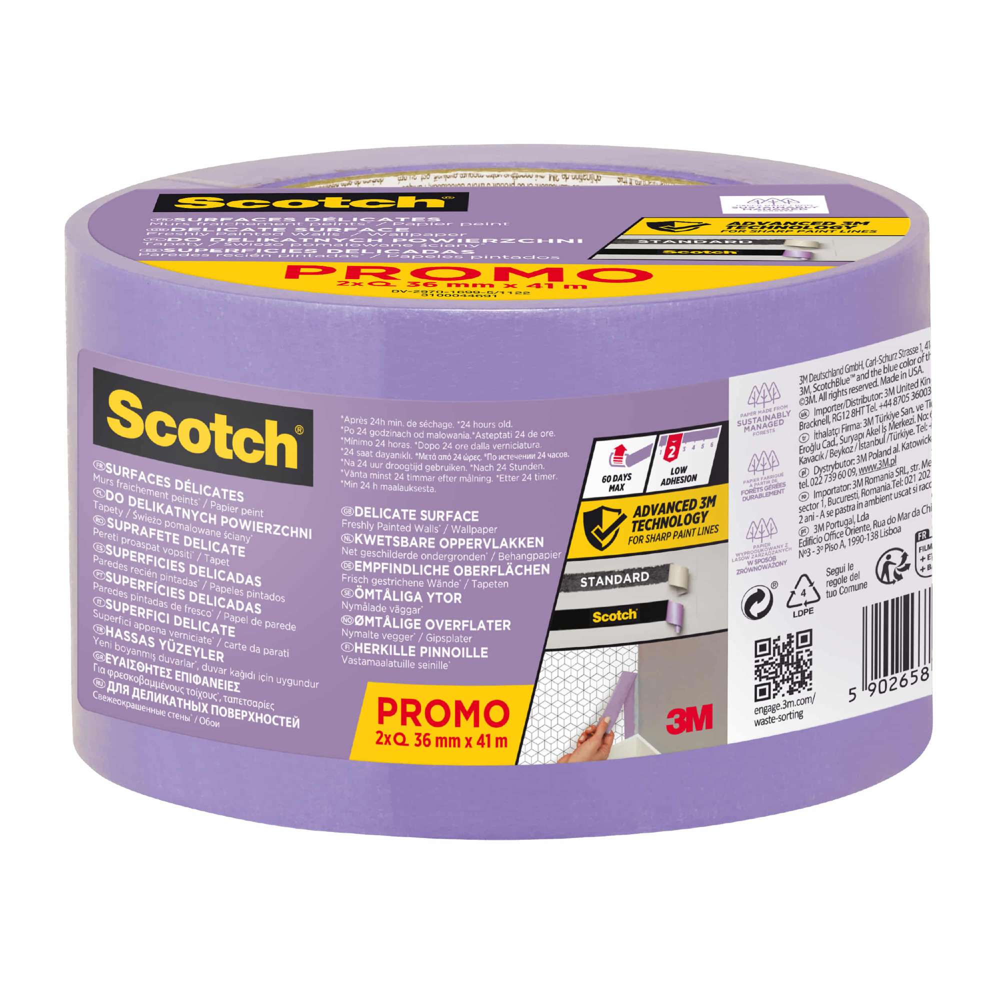 3M Scotch Malerabdeckband fuer empfindliche Oberflaechen