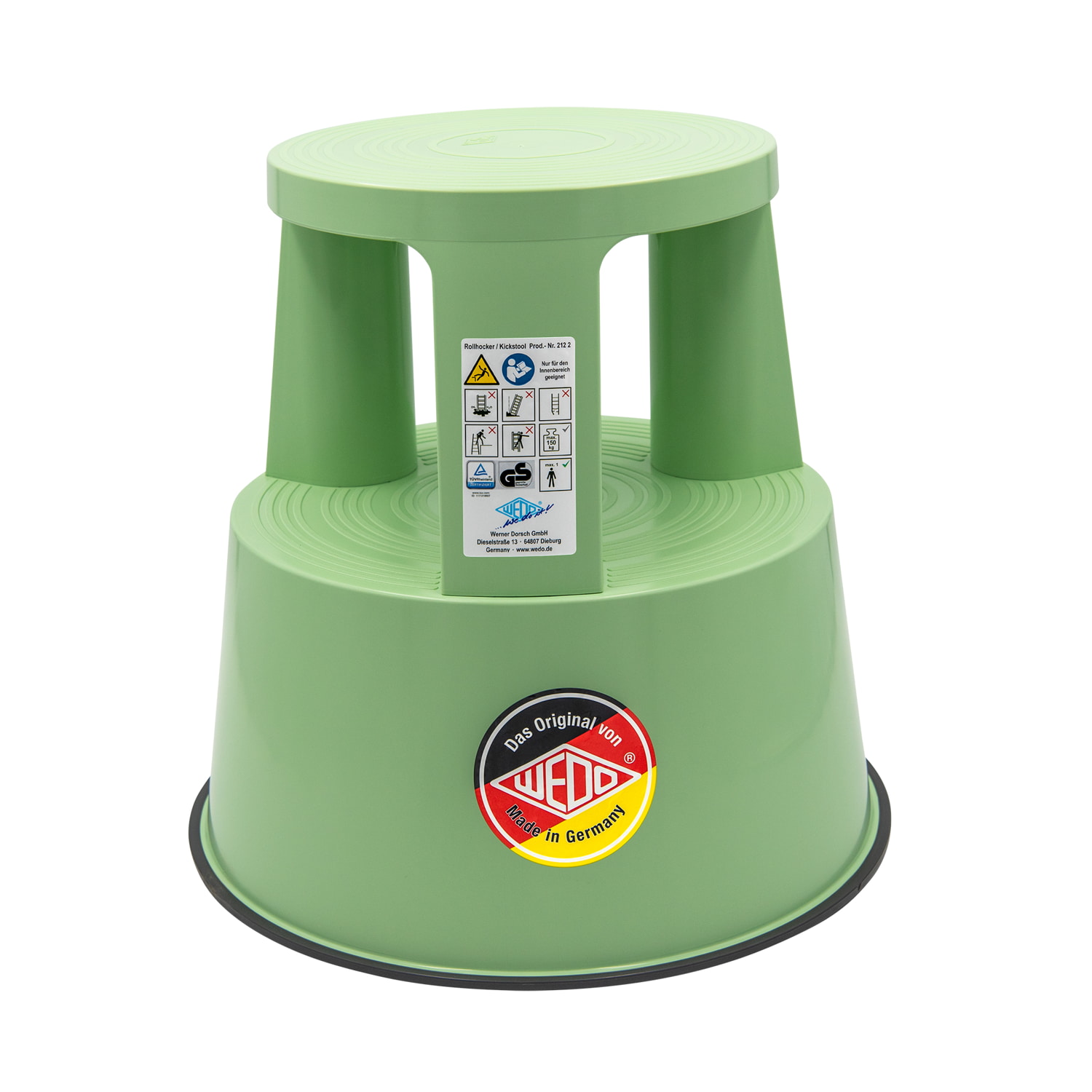 WEDO Rollhocker STEP weißgrün, Kunststoff