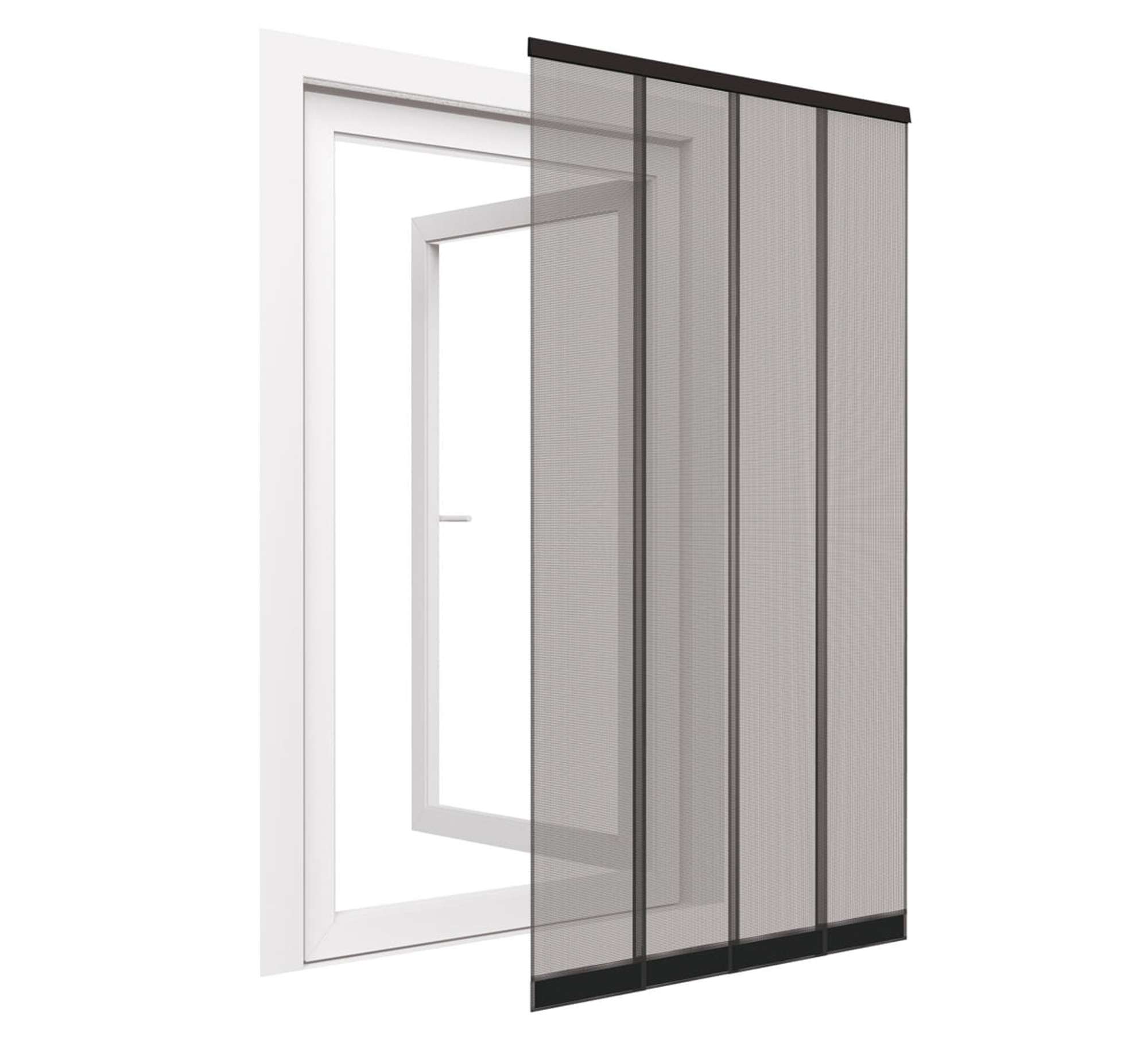 IS-PVC-Lamellenvorhang Fiberglas 100 x 220 cm anthrazit, Klemmleiste 1-tlg.