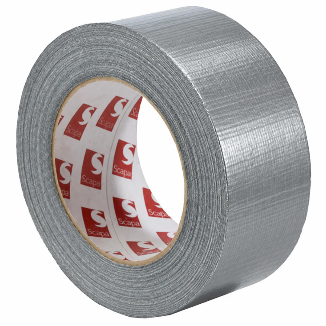 Scapa 3160 Duct Tape PE ‐beschichtetes, wasserdichtes Textilband, 50 mm x 50 m, silber