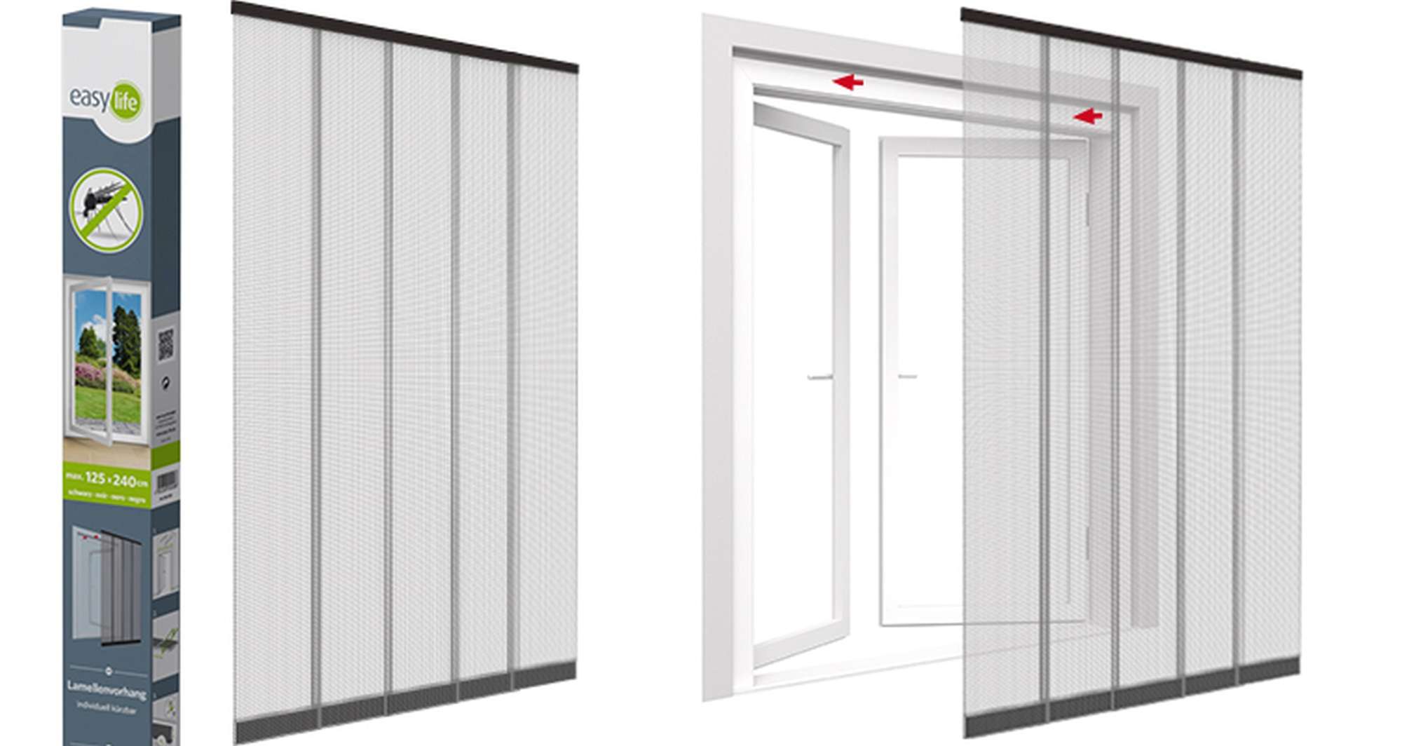 IS-PVC-Lamellenvorhang Fiberglas 100 x 220 cm, Klemmleiste 1-tlg.