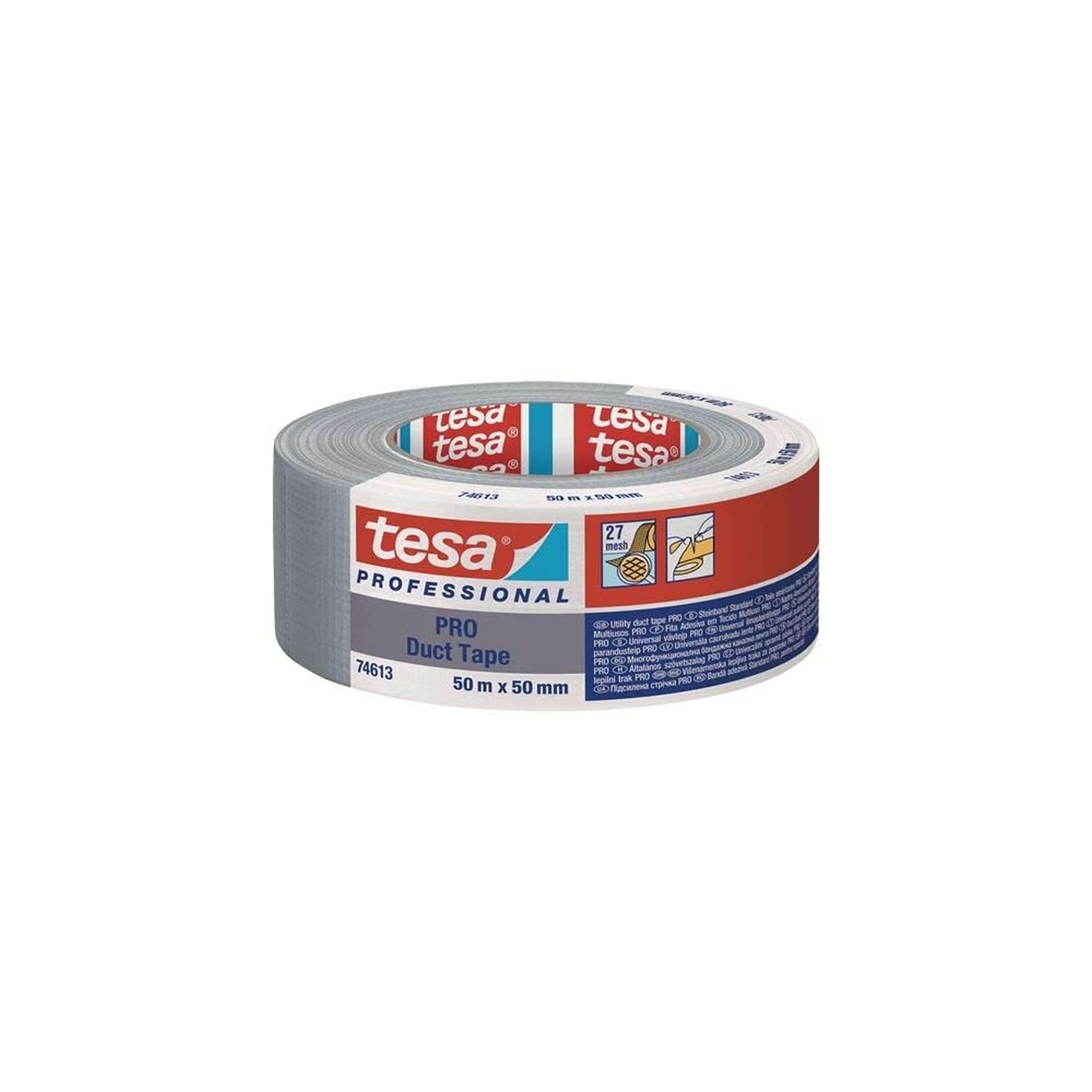 tesa 74613 ECO PRO Gewebeband, 50 m x 50 mm, grau
