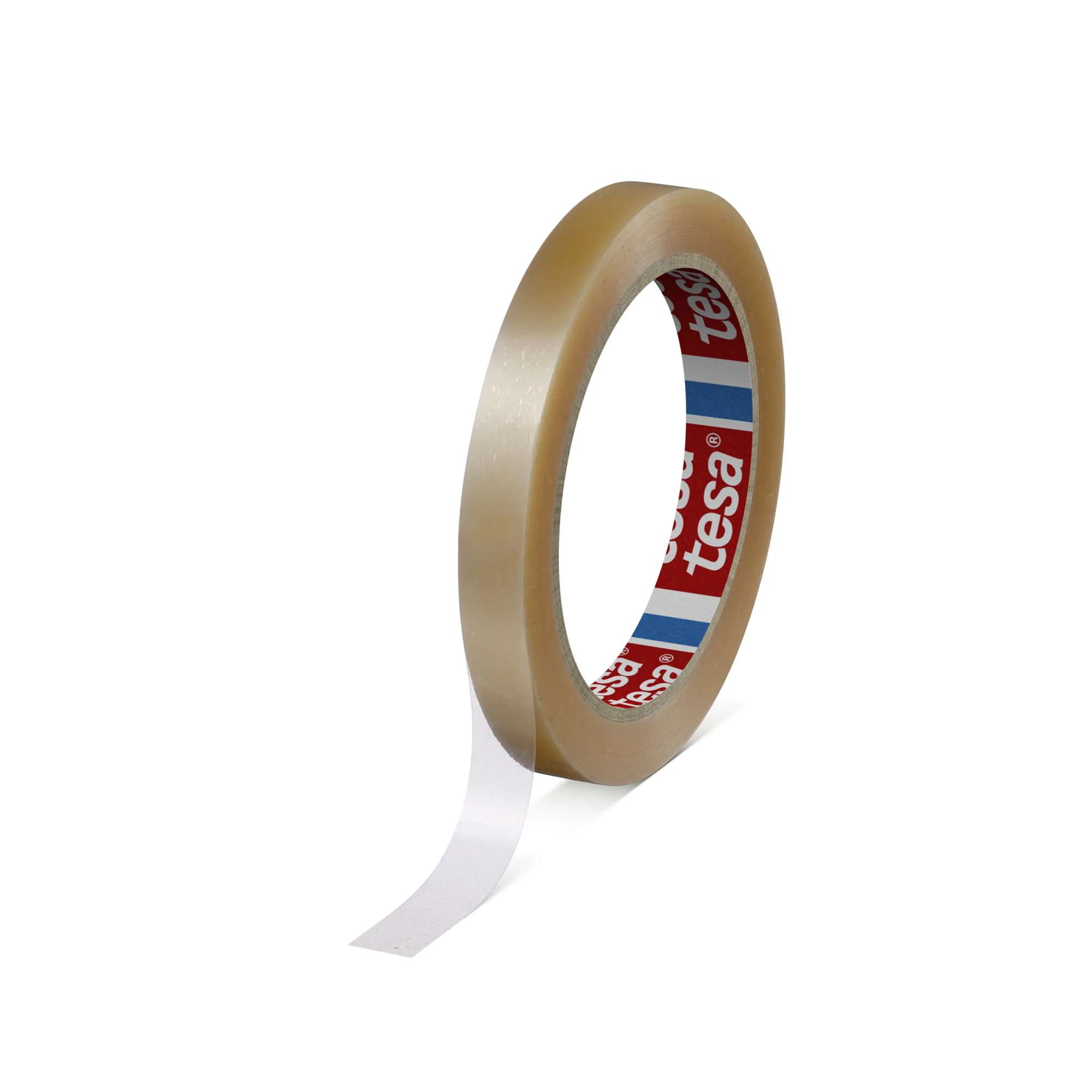 tesafilm 4204 PVC Farbiges Folienpackband, 33 m x 15 mm, transparent