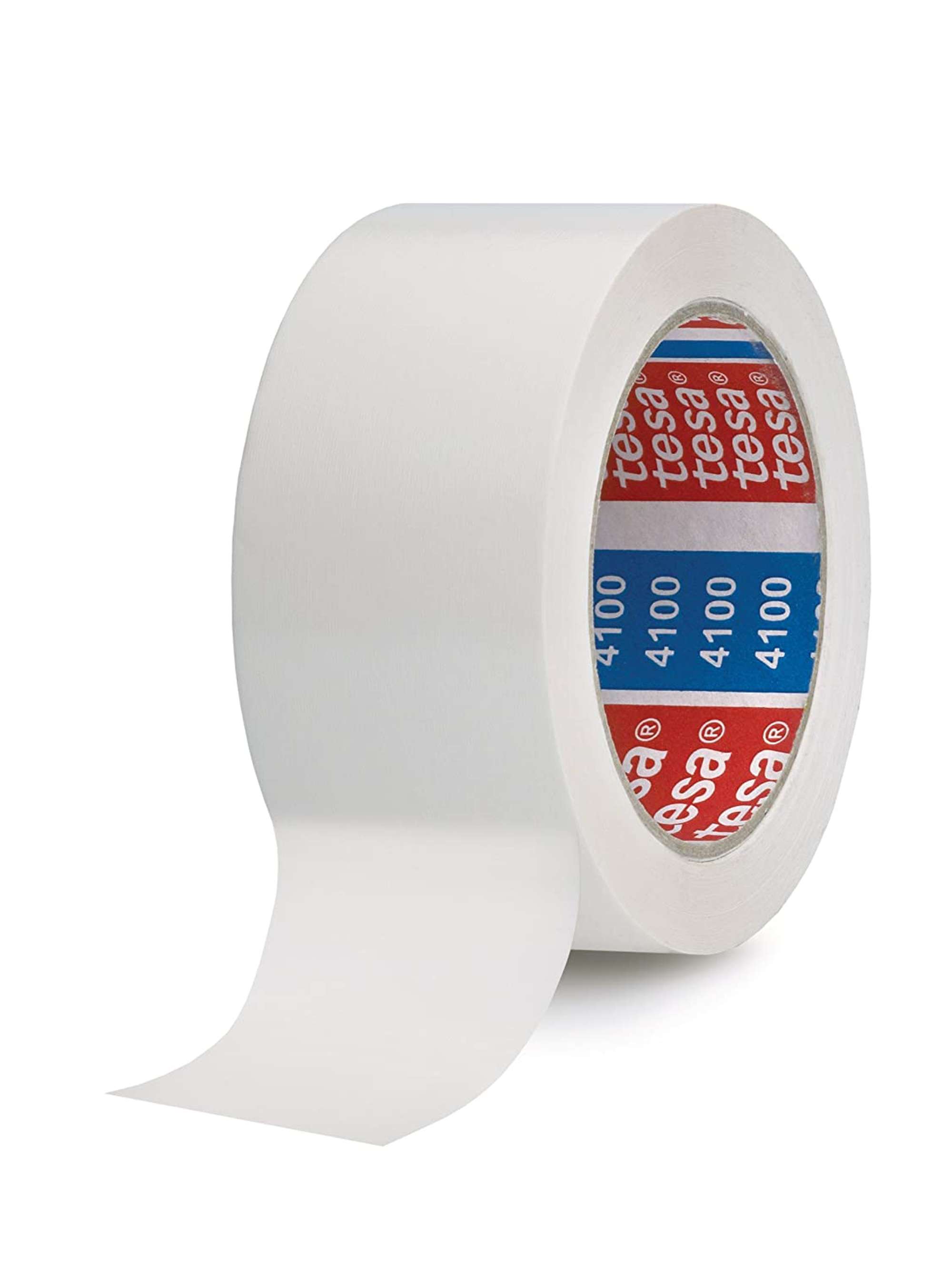 tesa 4100 gepraegtes Premium PVC Packband, 66 m x 50 mm, weiss