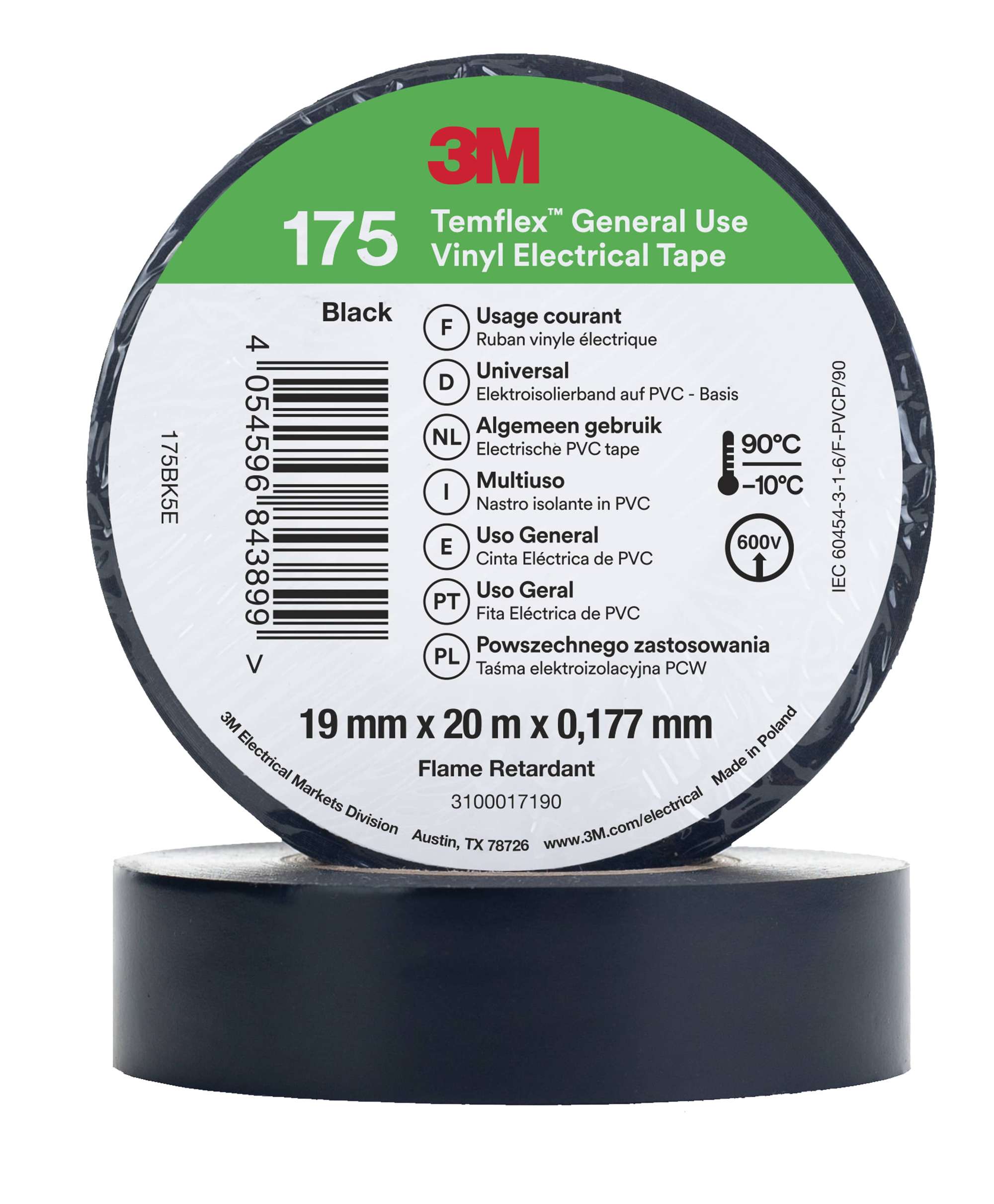 3M Temflex 175 Vinyl Elektro-Isolierband