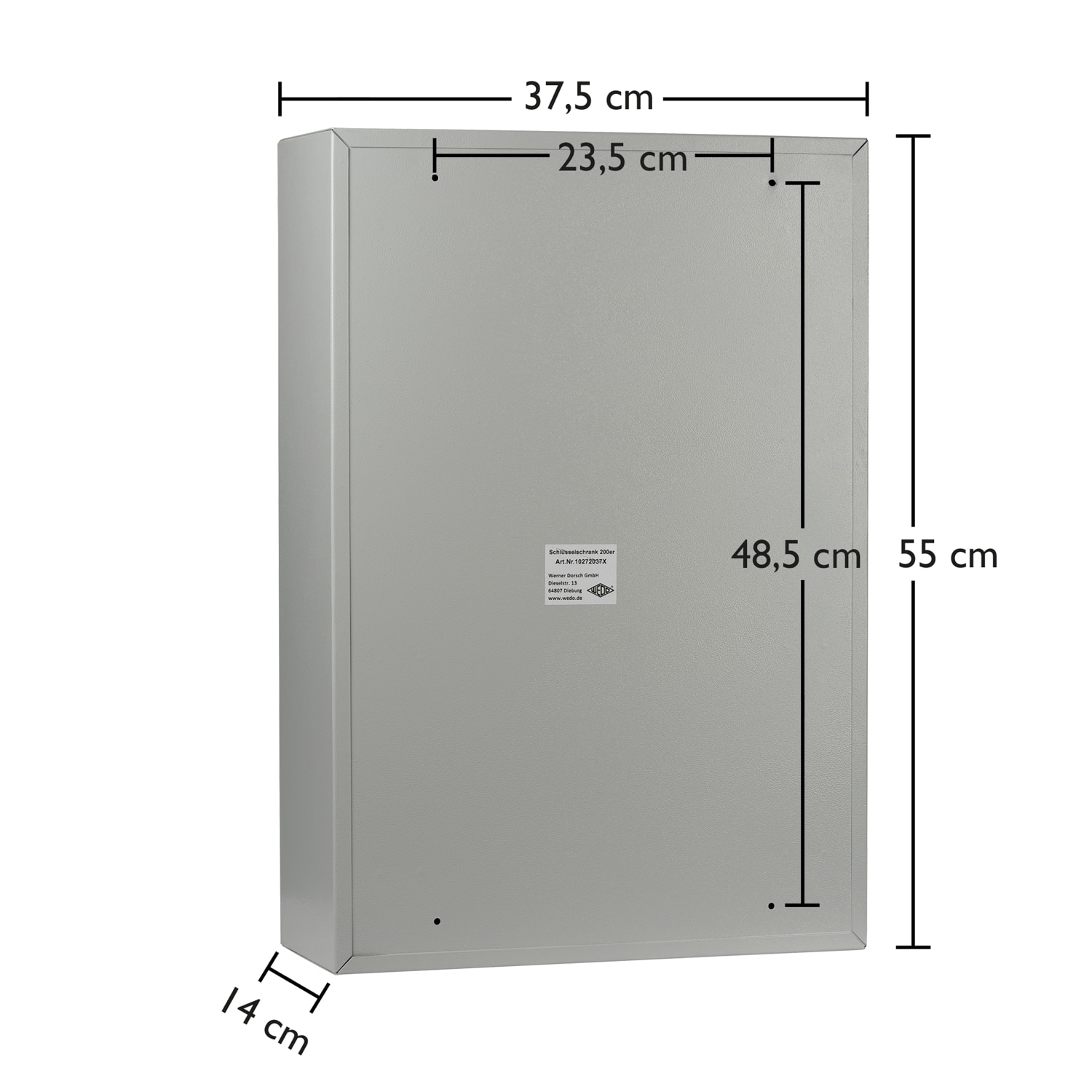 WEDO Schlüsselschrank 200er, 38,0x14,0x55,0cm lgrau